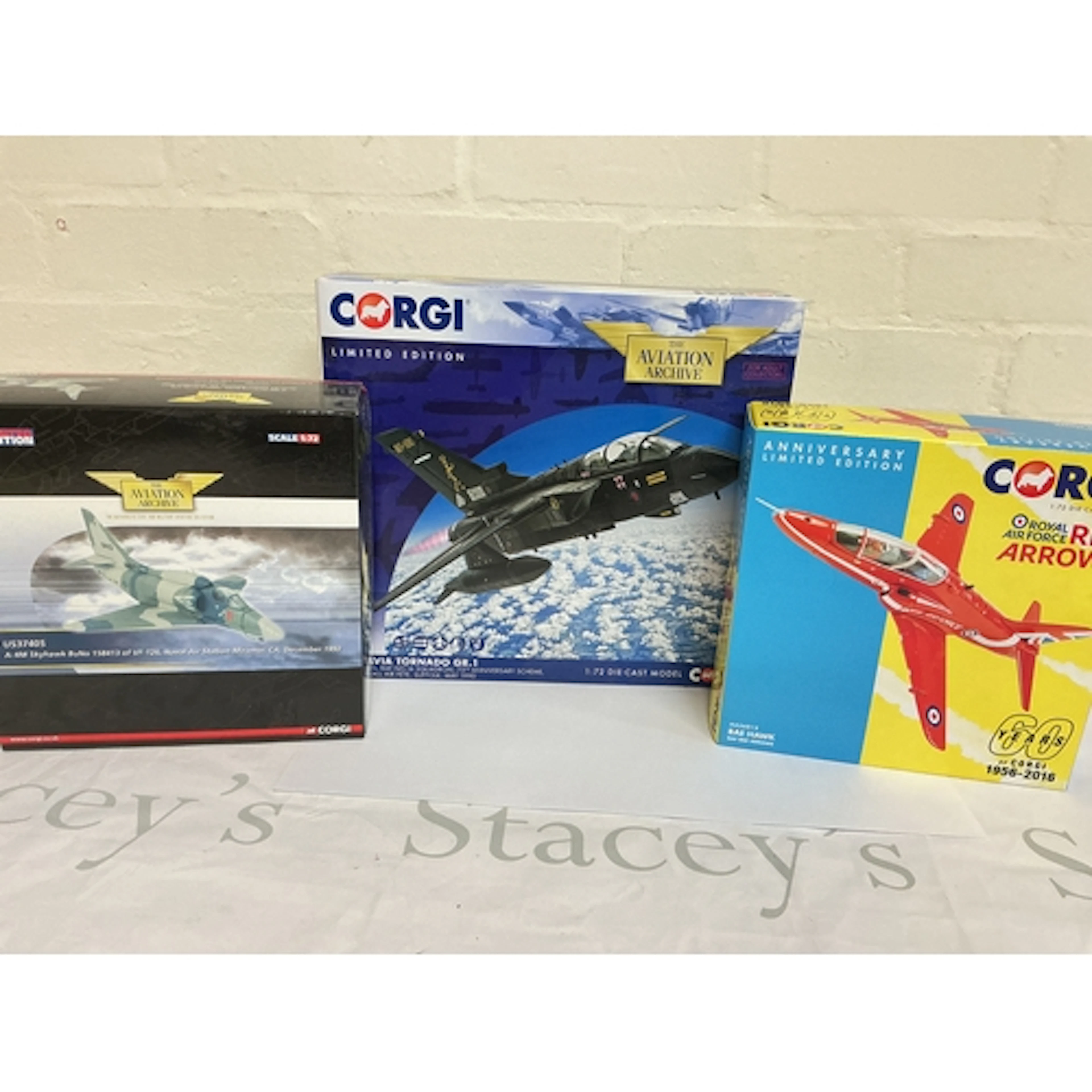 3 Boxed Corgi Aviation Archive Diecast, A A-4M Skyhawks BuNo...