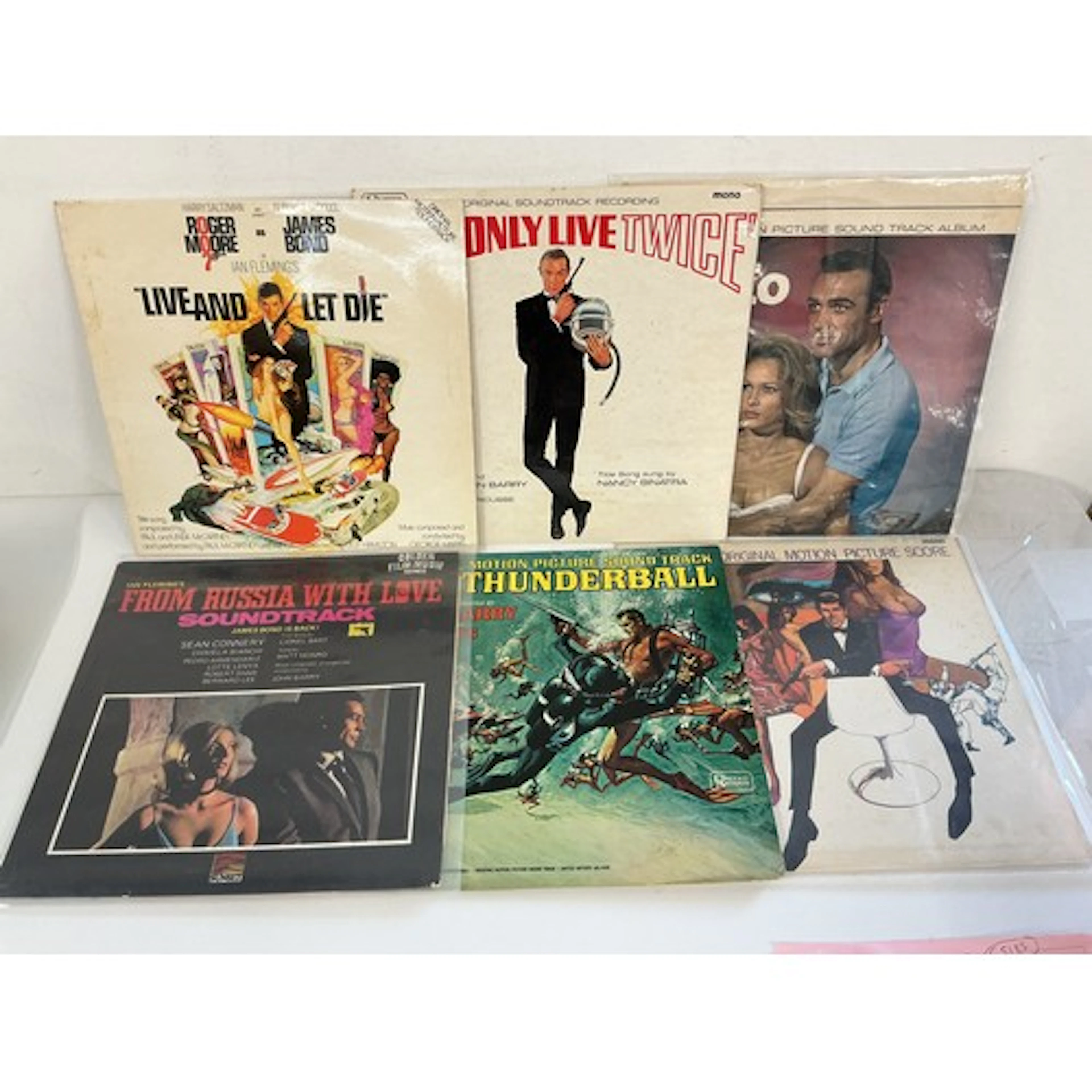 A record case of film soundtracks including various James Bo...