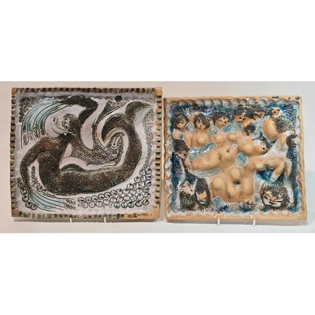 Poole Pottery interest Guy Sydenham Portland Rokko plaque de...