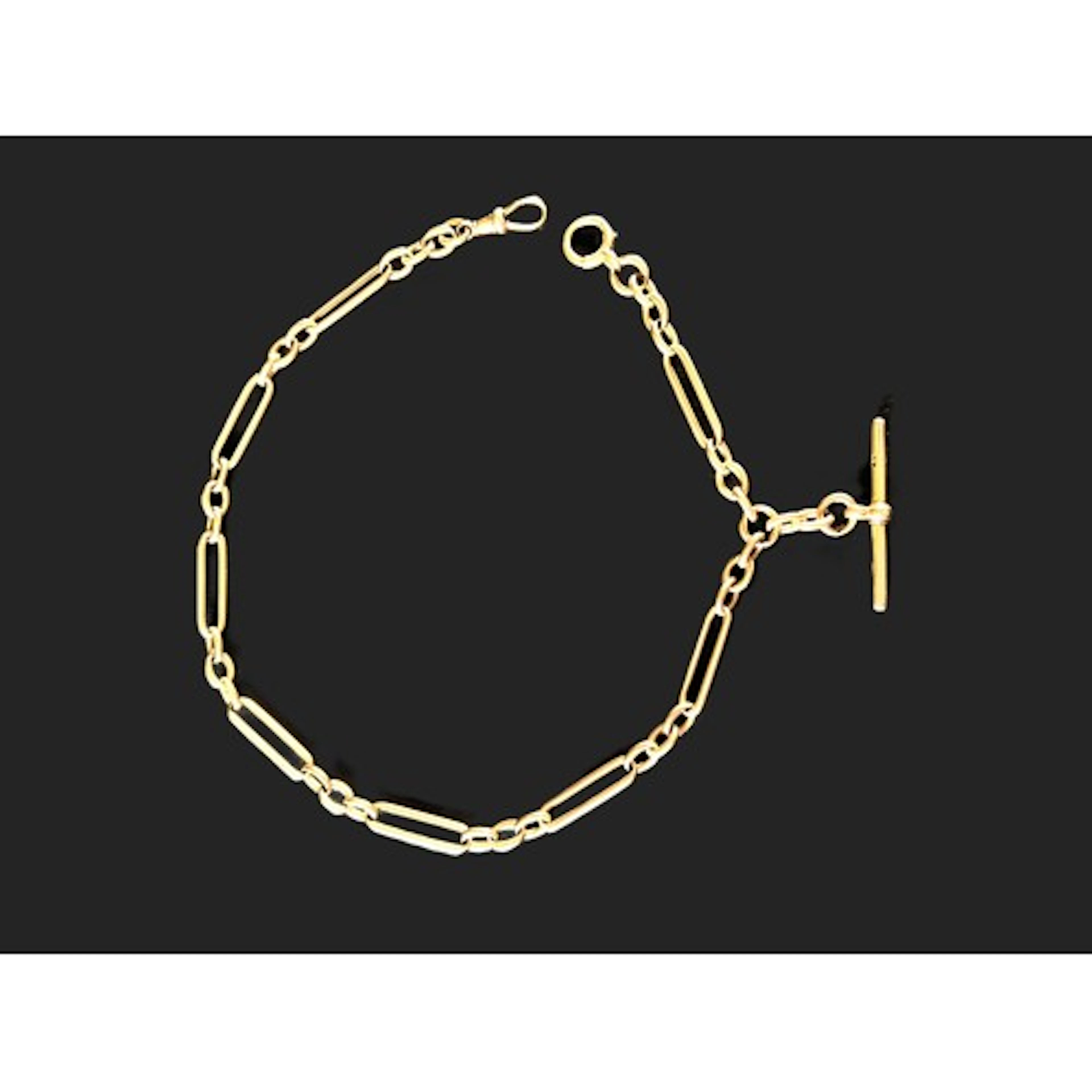 A 19th century 15ct gold trombone link Albert chain, links s...