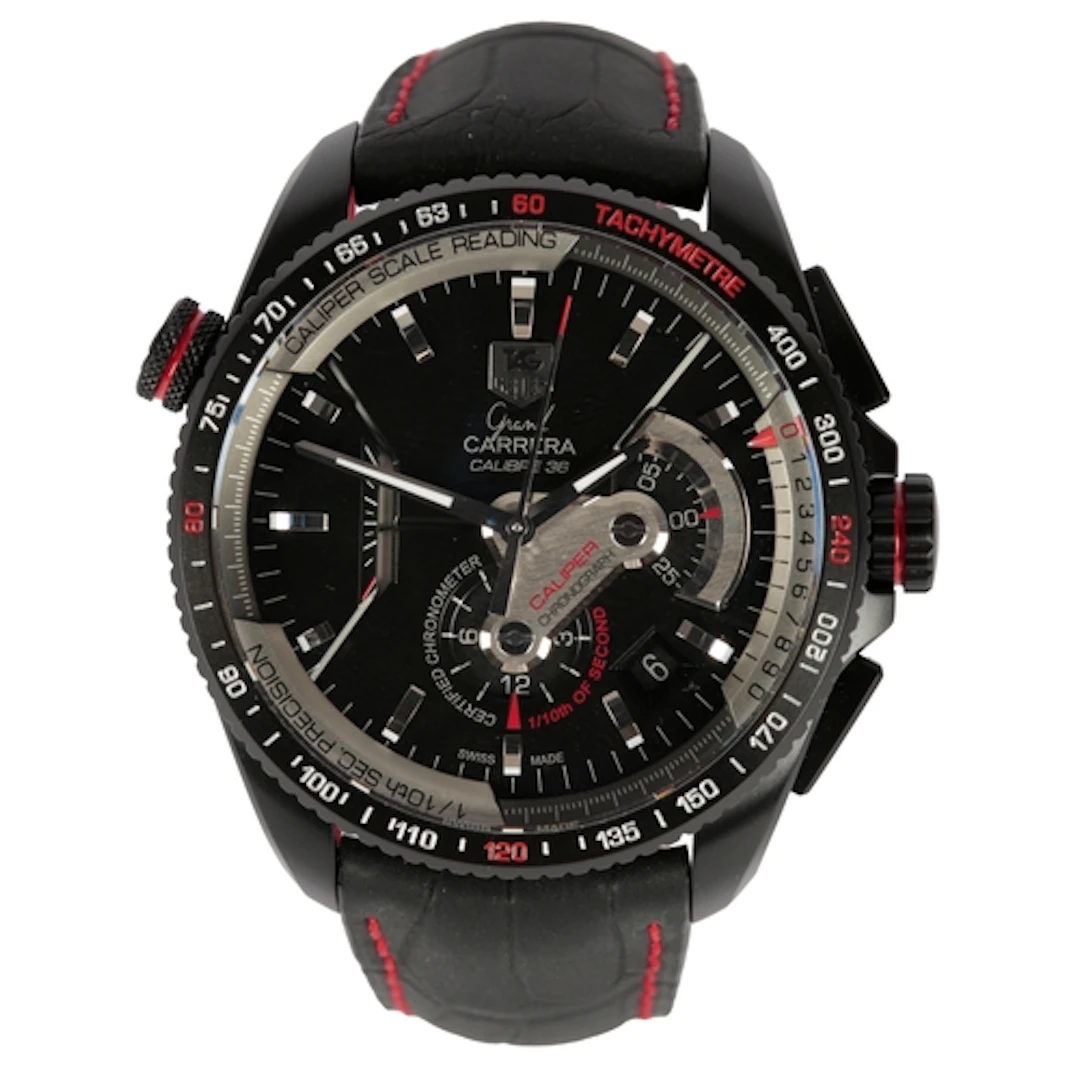 A gentleman's 2010 blackened steel Tag Heuer Grand Carrera C...