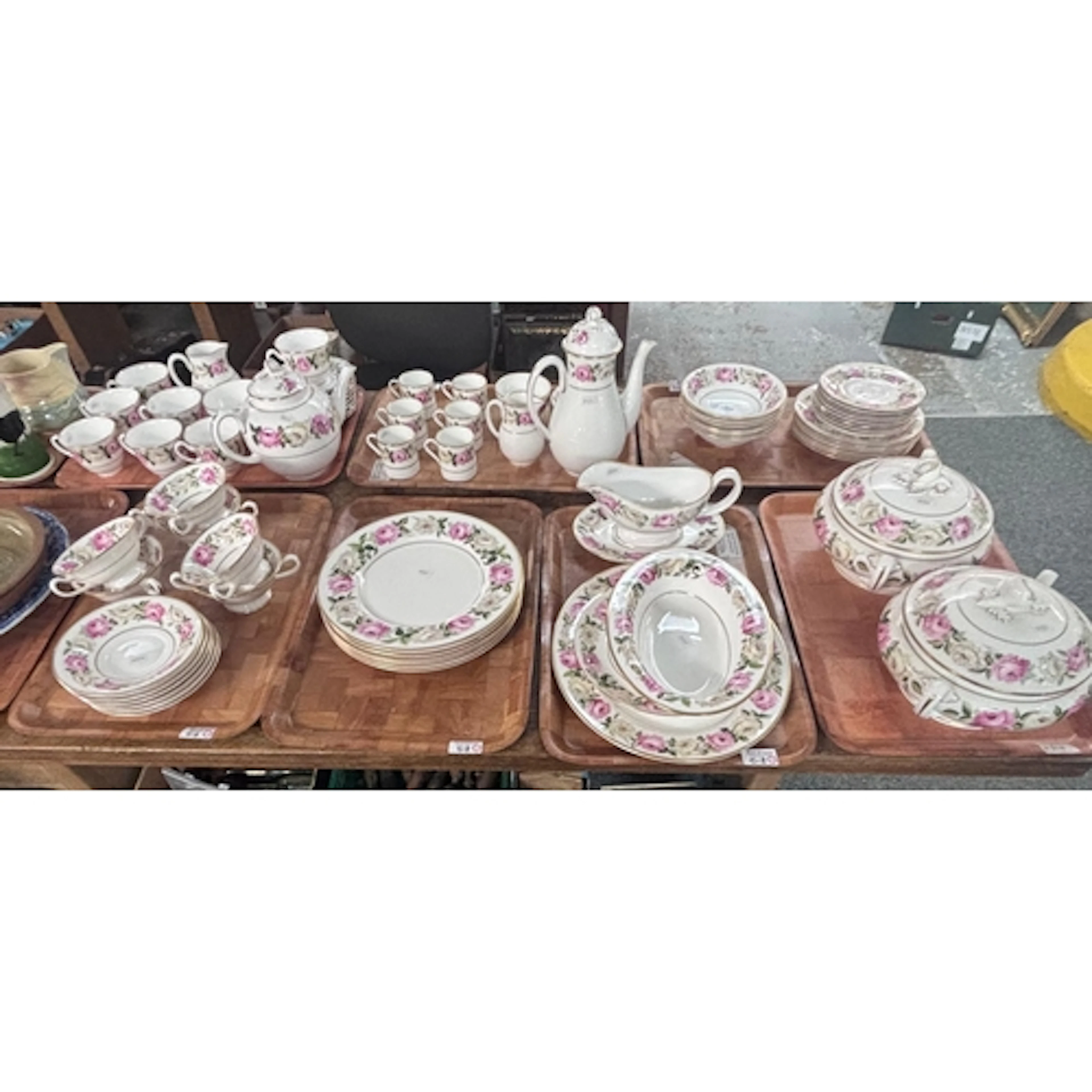 Seven trays of Royal Worcester fine bone china Royal Garden ...