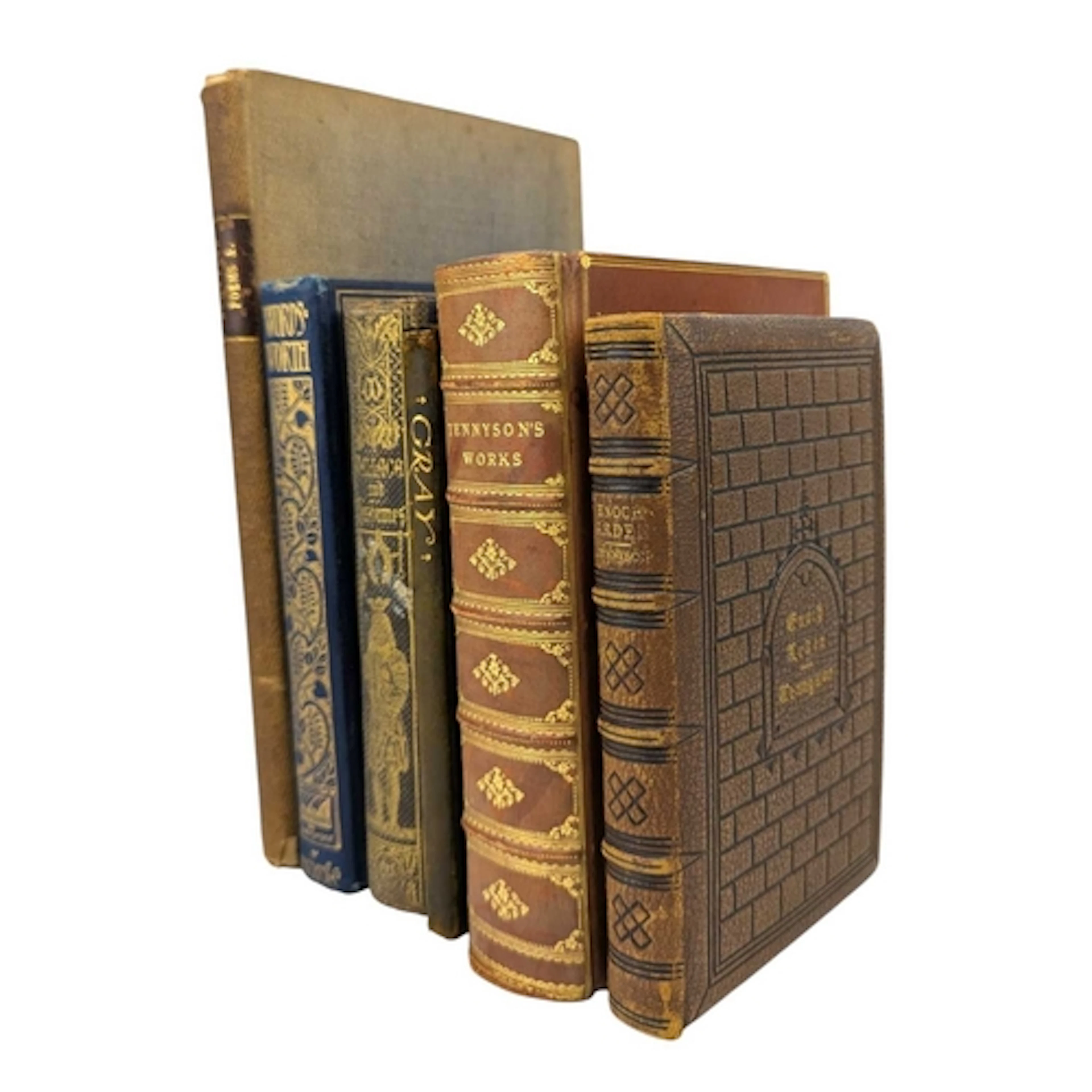 Selection of poetry books in decorative and fine bindings. T...