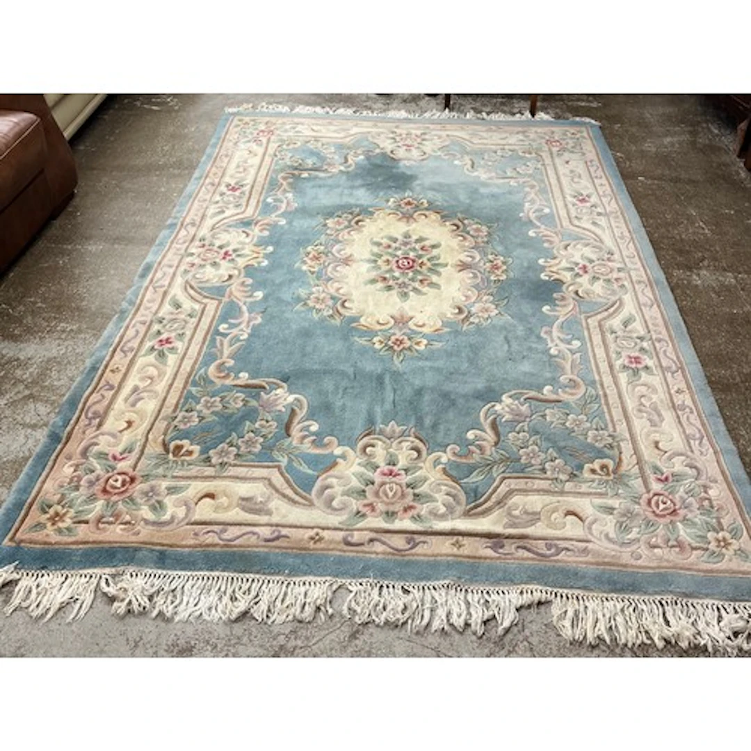 Large embossed rug.