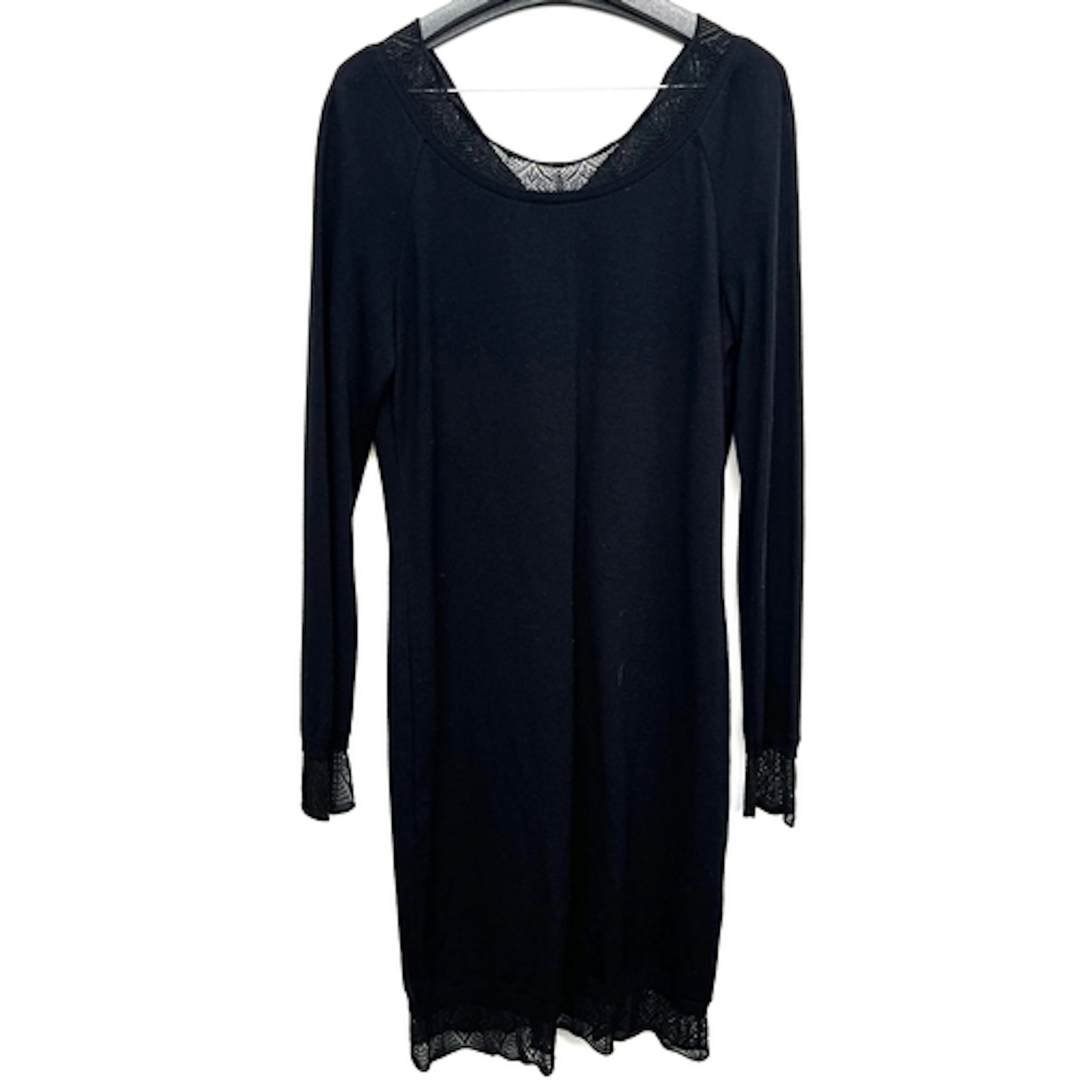 A Love Moschino black wool long sleeved dress with lace coll...