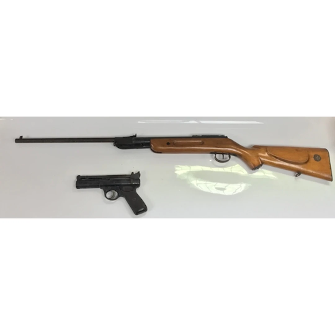 Two air guns, including a Webley senior over-lever air pisto...