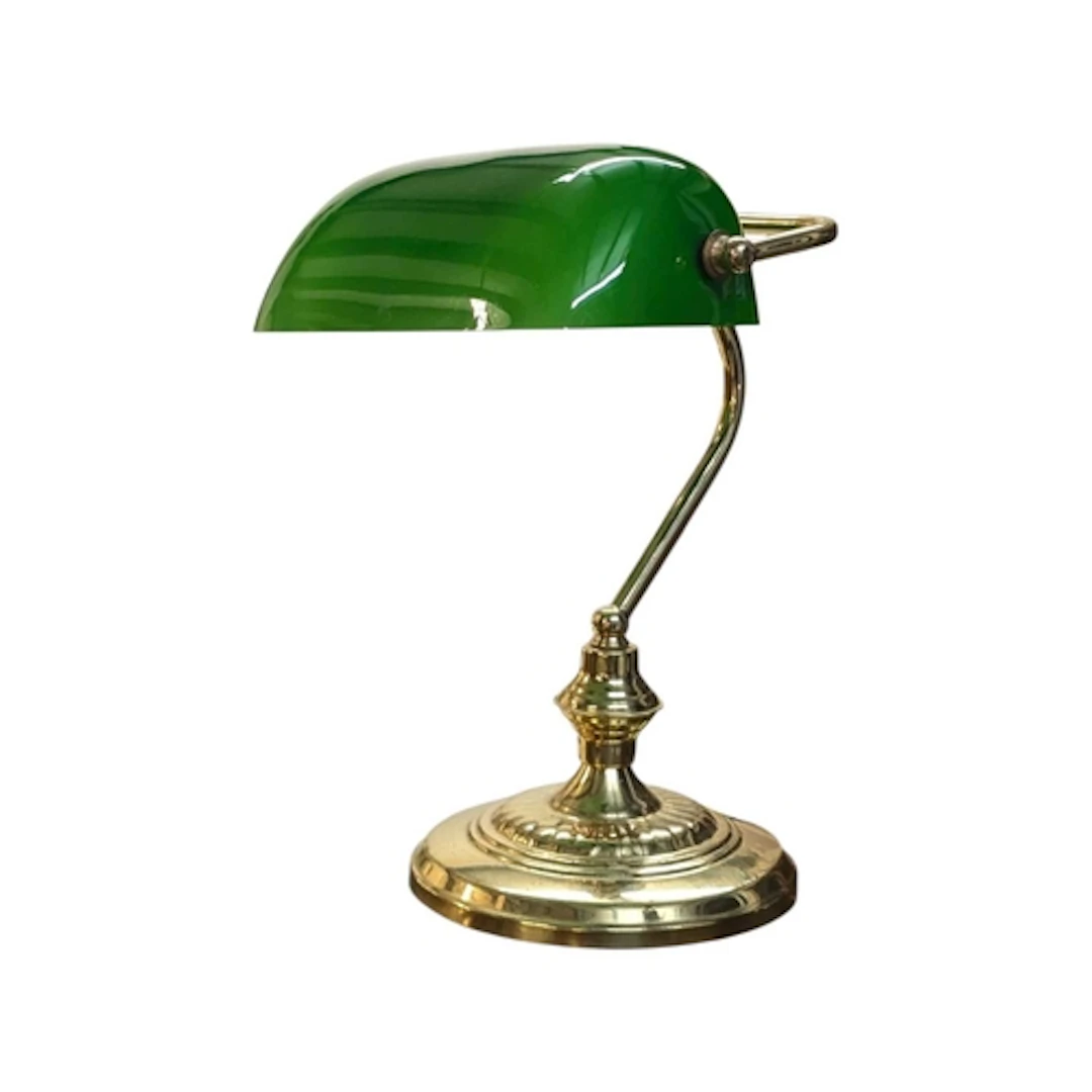 A mid 20th century vintage banker's tabletop desk lamp l...