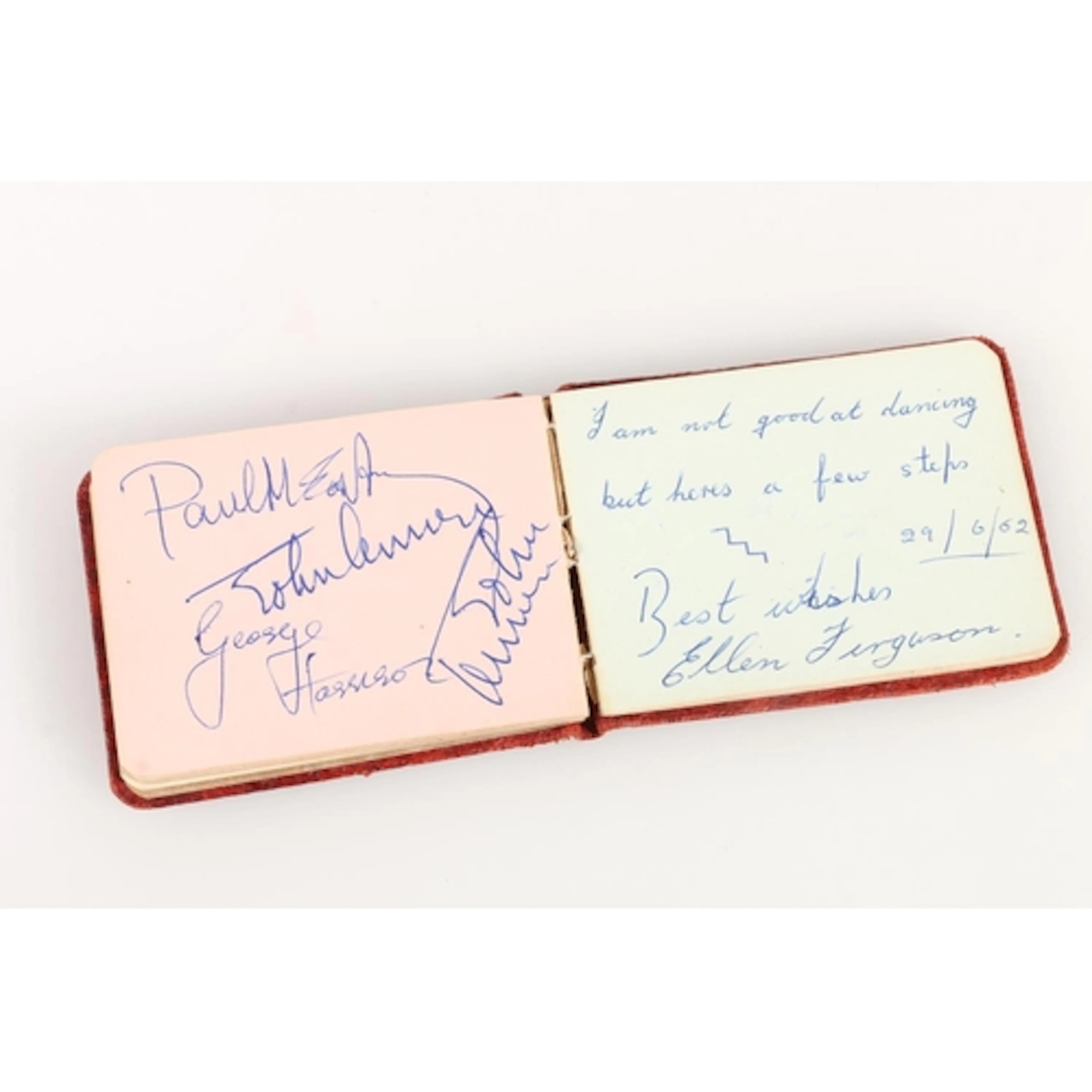 Small autograph book containing Beatles signatures to includ...