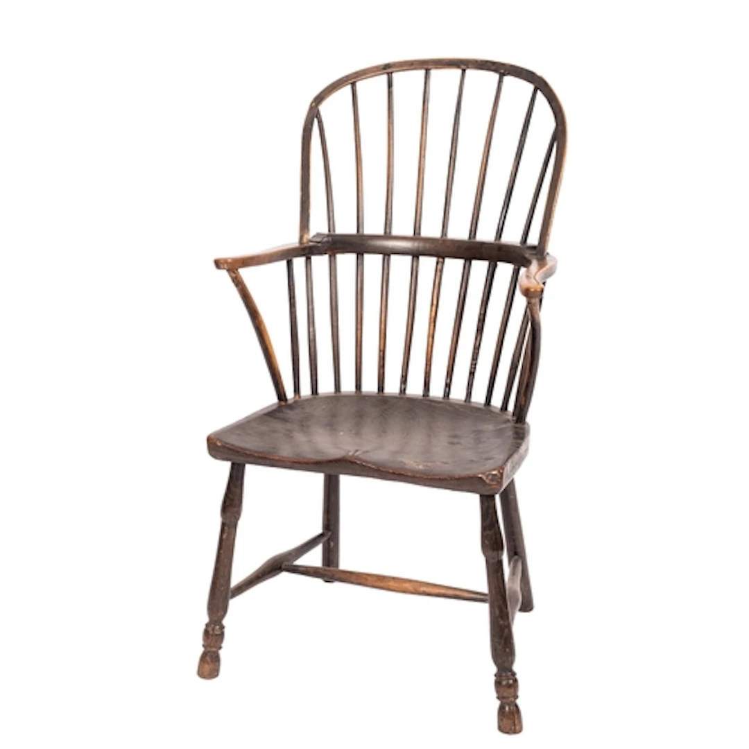 An ash and elm Windsor elbow chair, first half 19th century;...