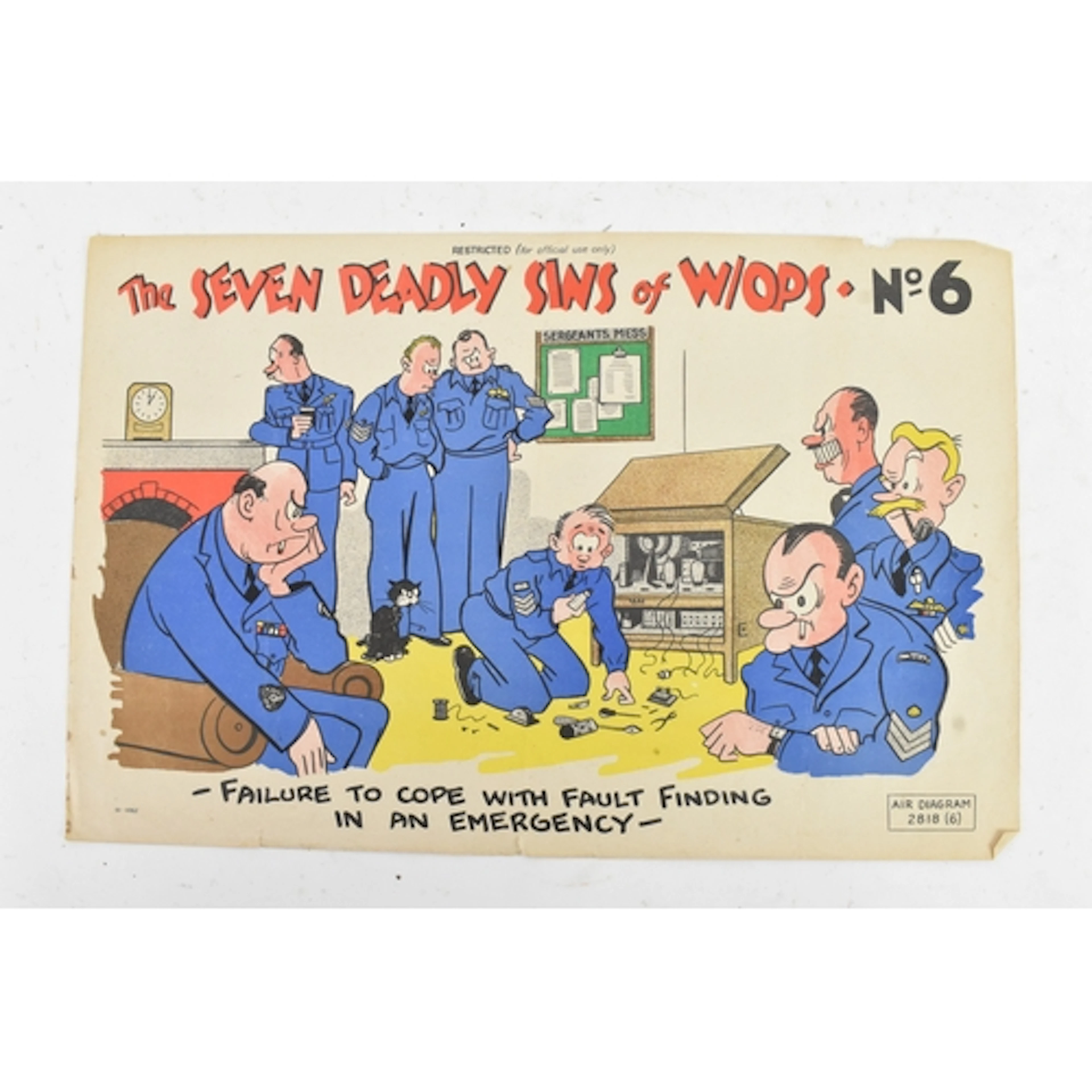 A Second World War RAF cartoon poster, ‘The Seven Deadly Sin...