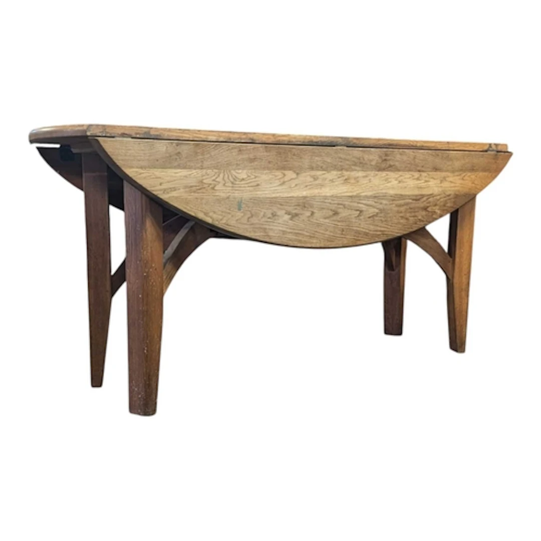 A vintage 20th century oak wood drop leaf wake / dining tabl...