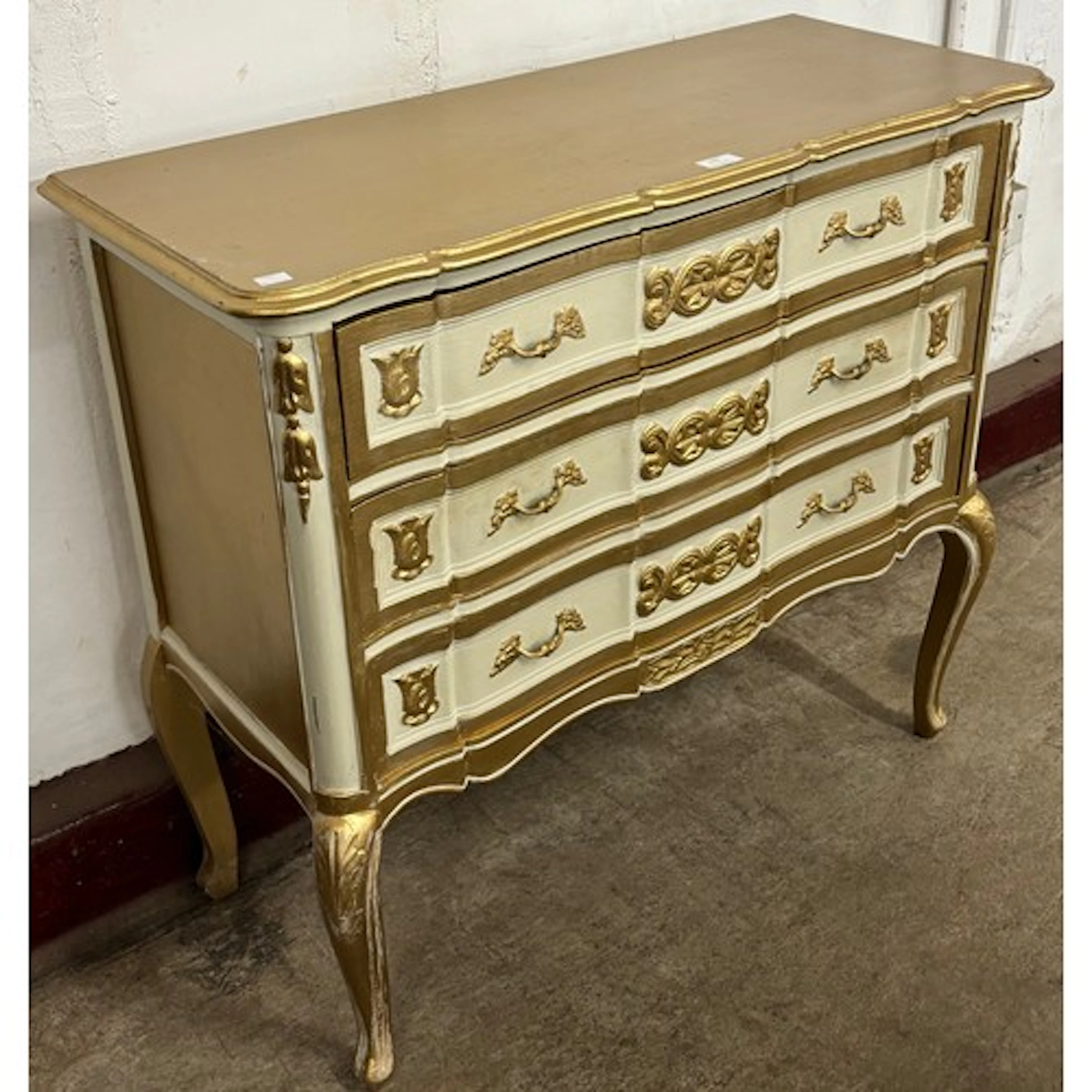 A French Louis XIV style painted pine commode
