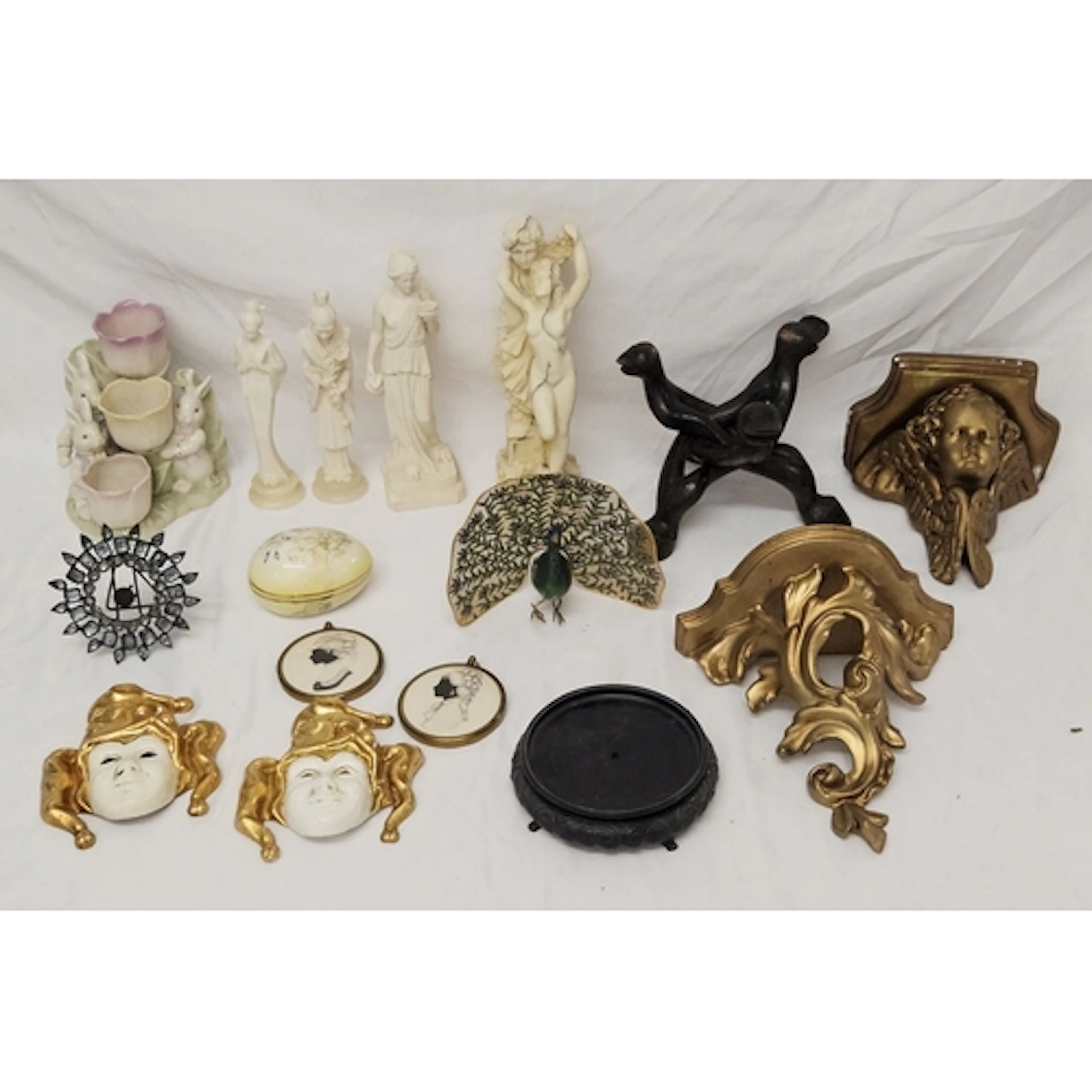 Chalk/Plaster Cherub Wall Sconce, similar scroll wall sconce...