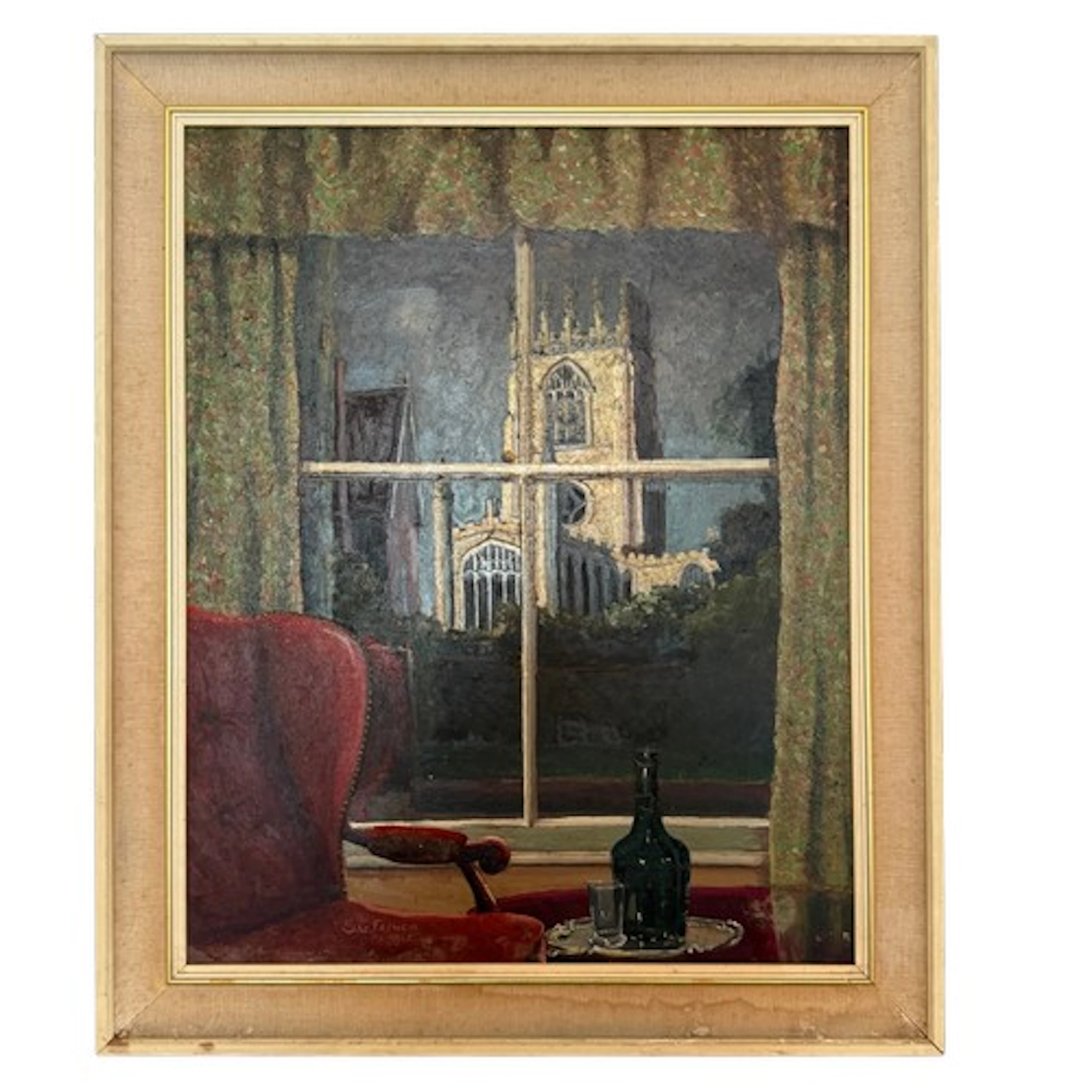 SG French oil on board, probably St. Marys, Beverley. 1972. ...
