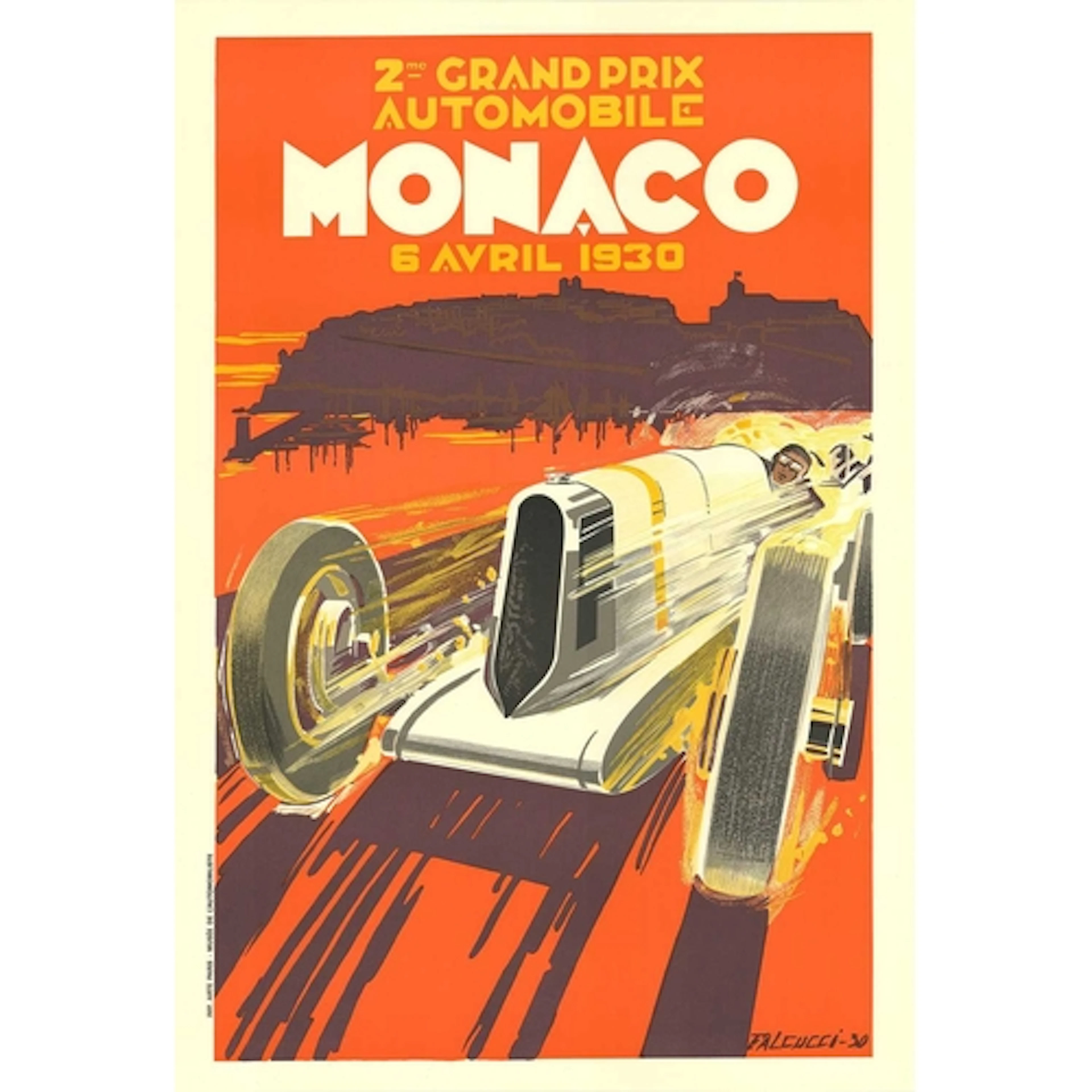 Grand Prix Automobile Monaco 6th April 1930 poster after Rob...