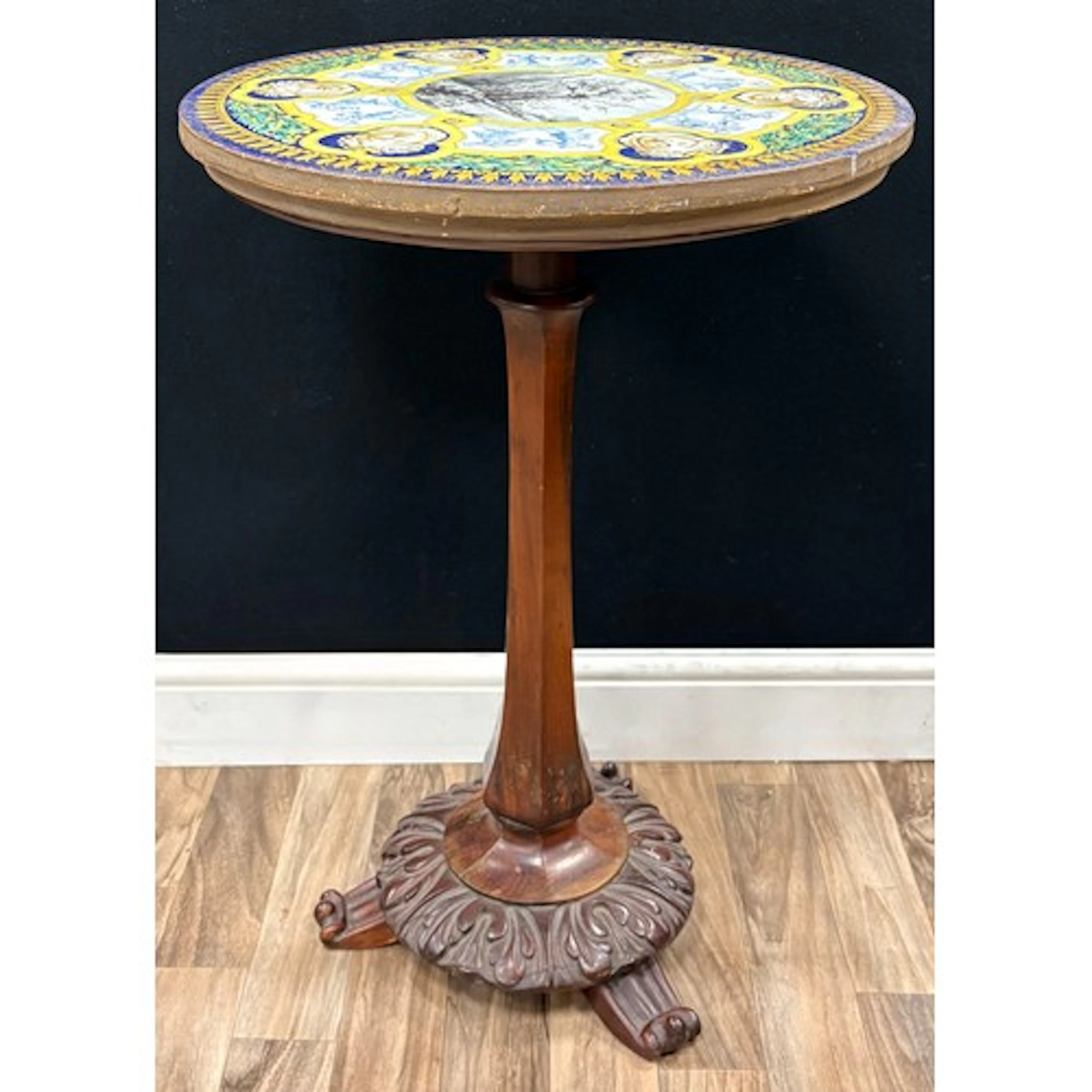 An unusual 19th century South European maiolica mounted maho...