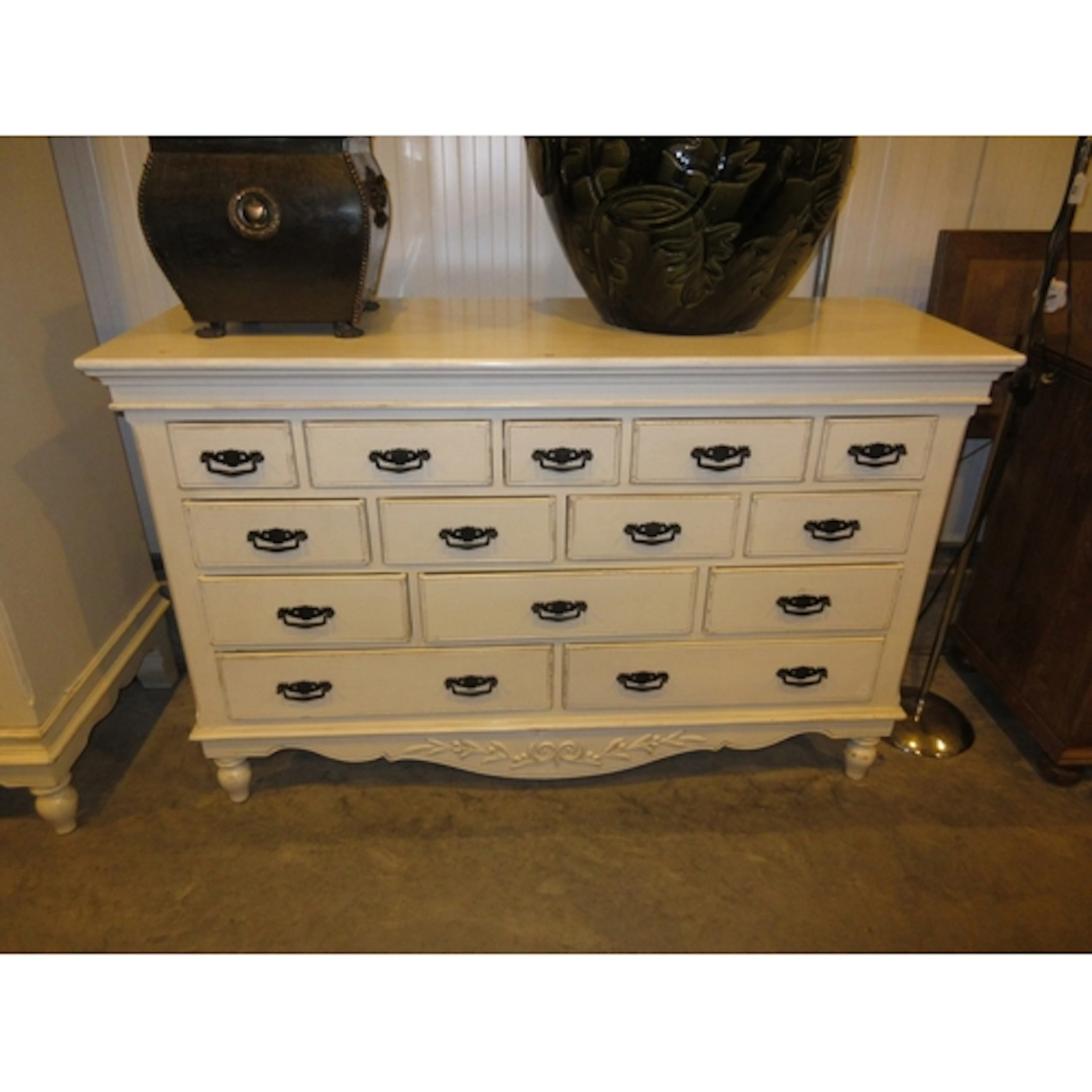 Country Corner French Style Chest of 14 Drawers, 145x50x93cm...