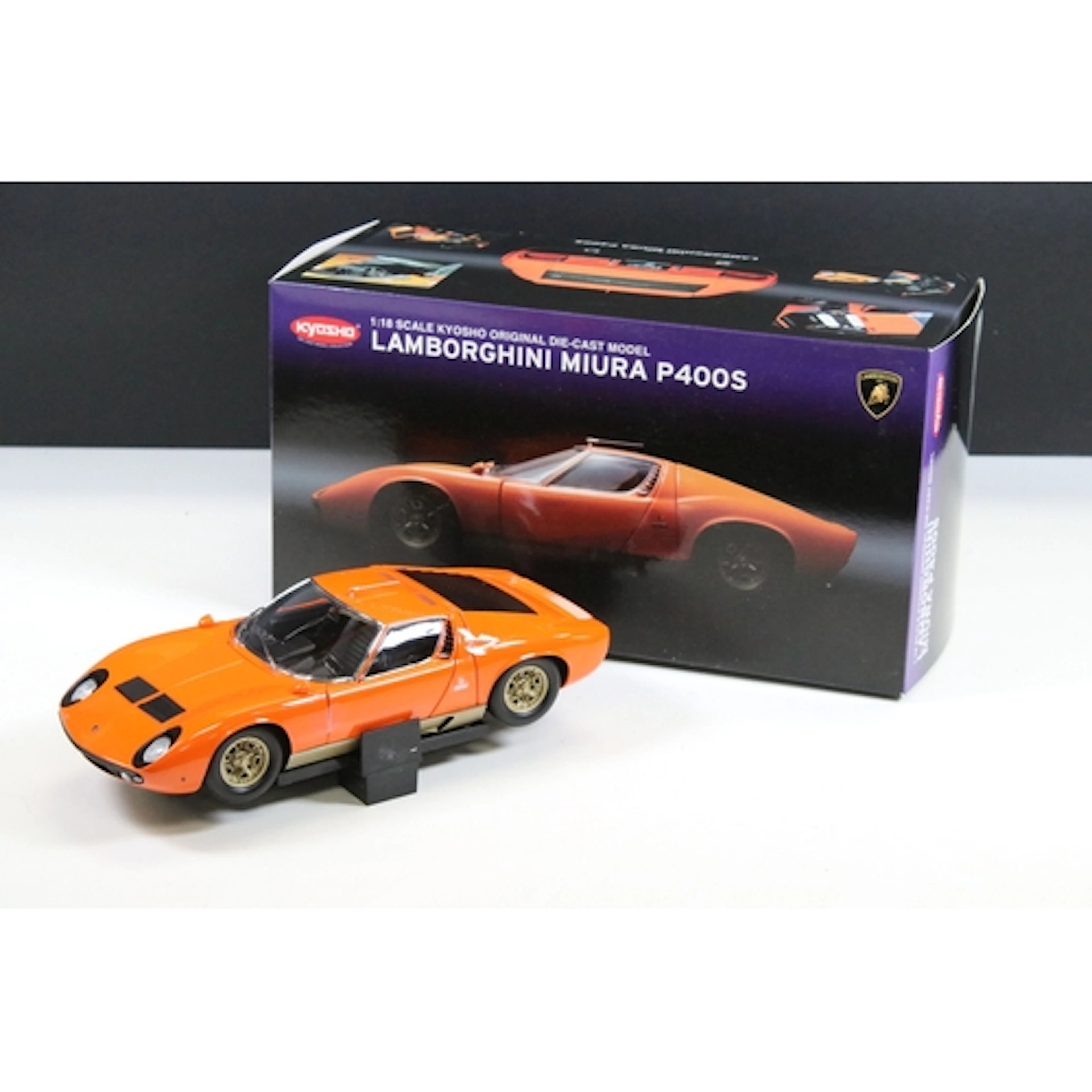 Boxed Kyosho 1/18 Lamborghini Miura P400S (Orange) diecast m...