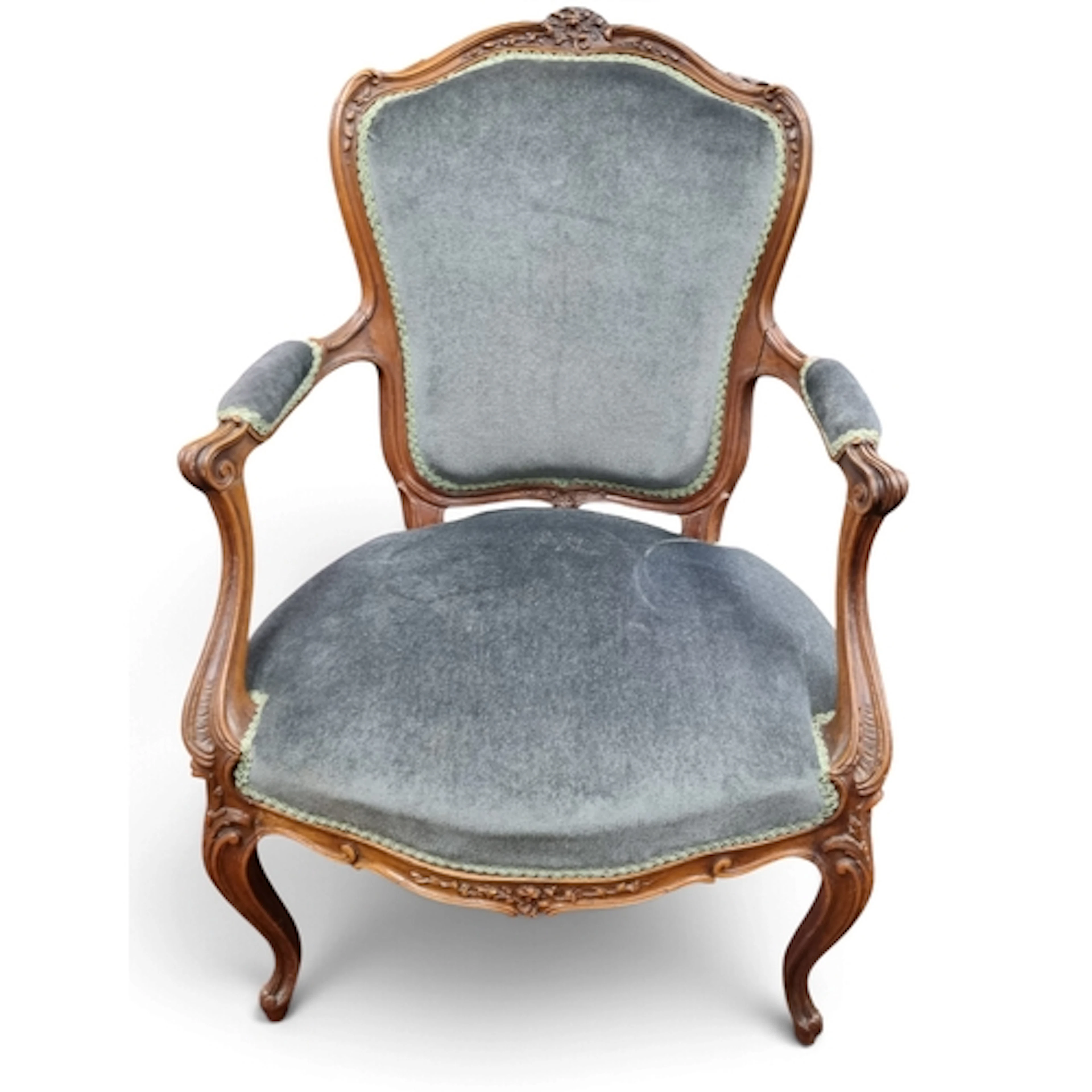 A lovely pair of 19th Century Walnut Showframe Armchairs wit...