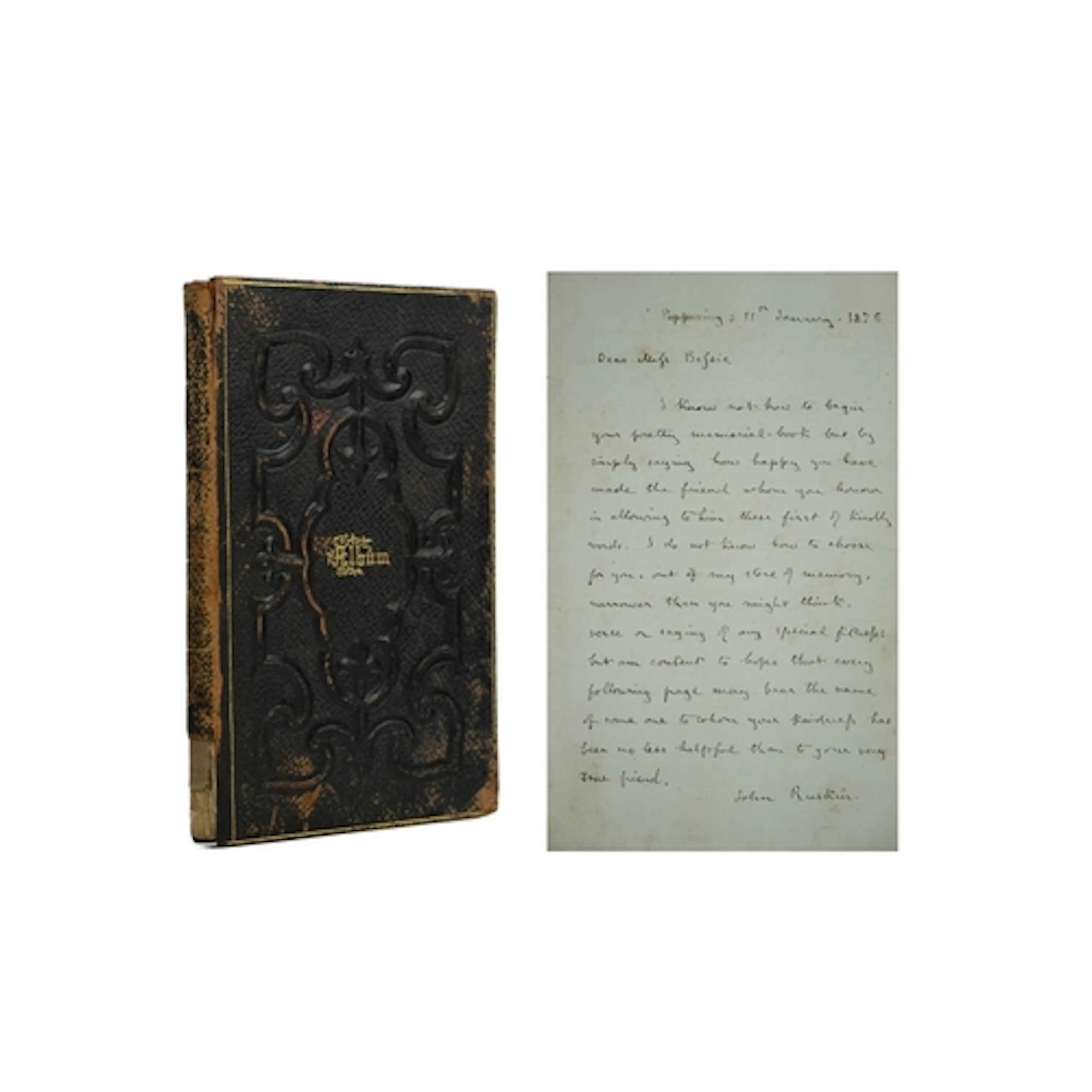 (A.L.S John Ruskin) A Victorian memorial album 12mo, bound i...