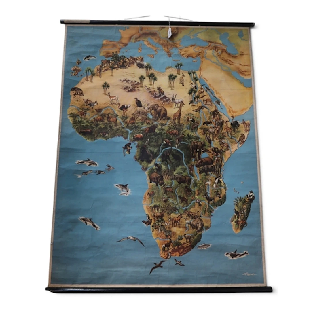 A pair of Westermann's educational illustrated maps, respect...