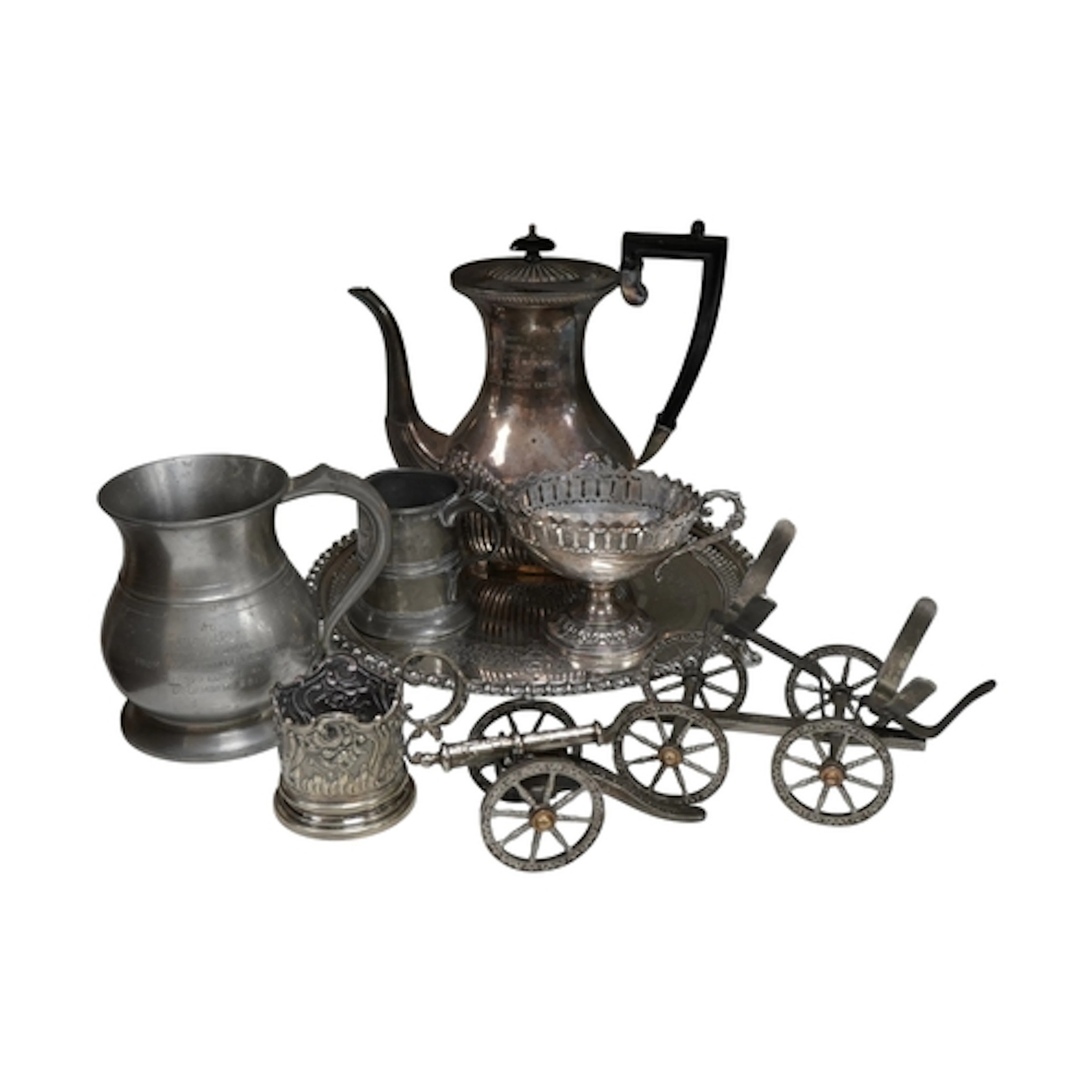 A small collection of silver plated wares to include a WMF p...