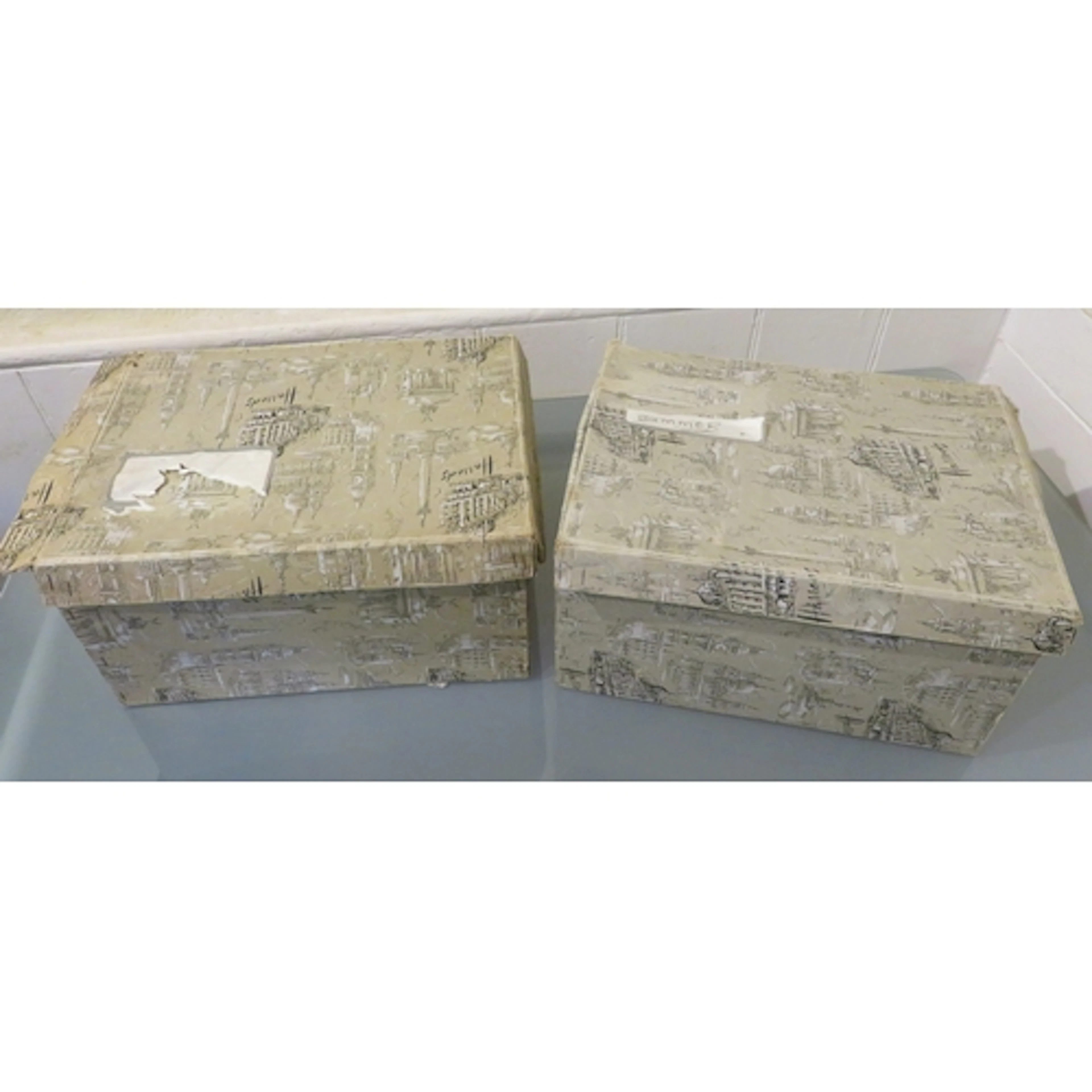 Two vintage Harrods hat boxes