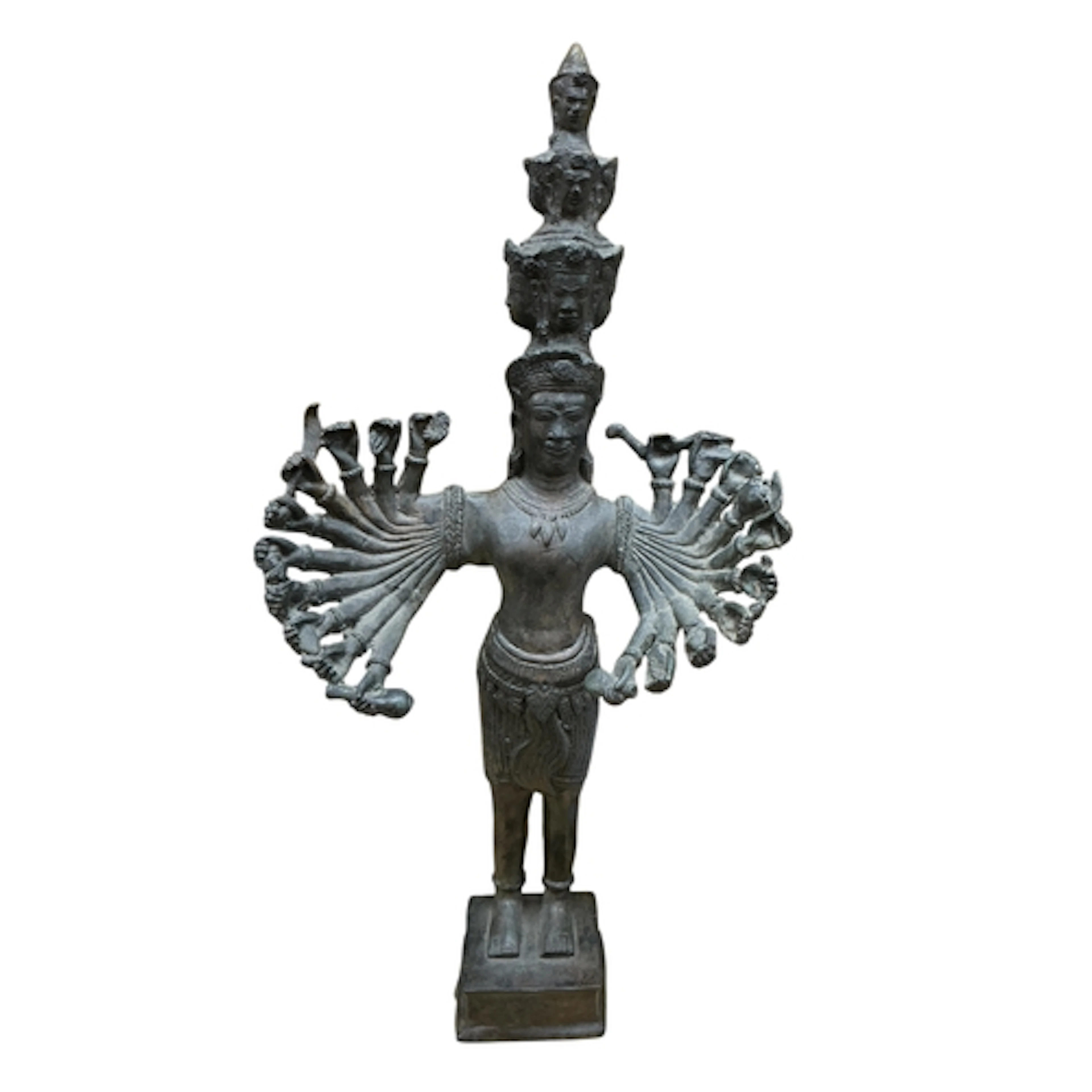 A Khmer Angkor style bronze deity, 62cm high