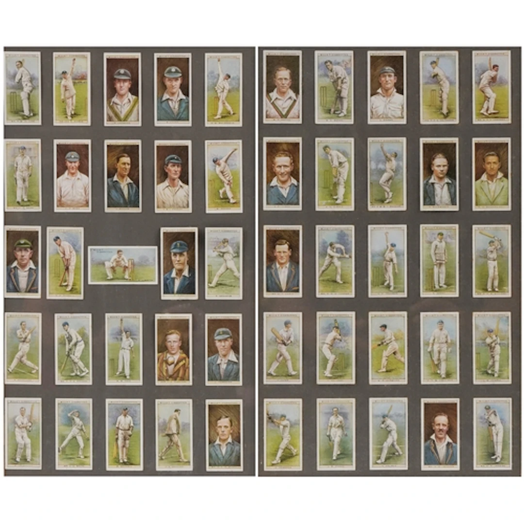 Two framed and glazed sets of Wills's Cricket Players cigare...
