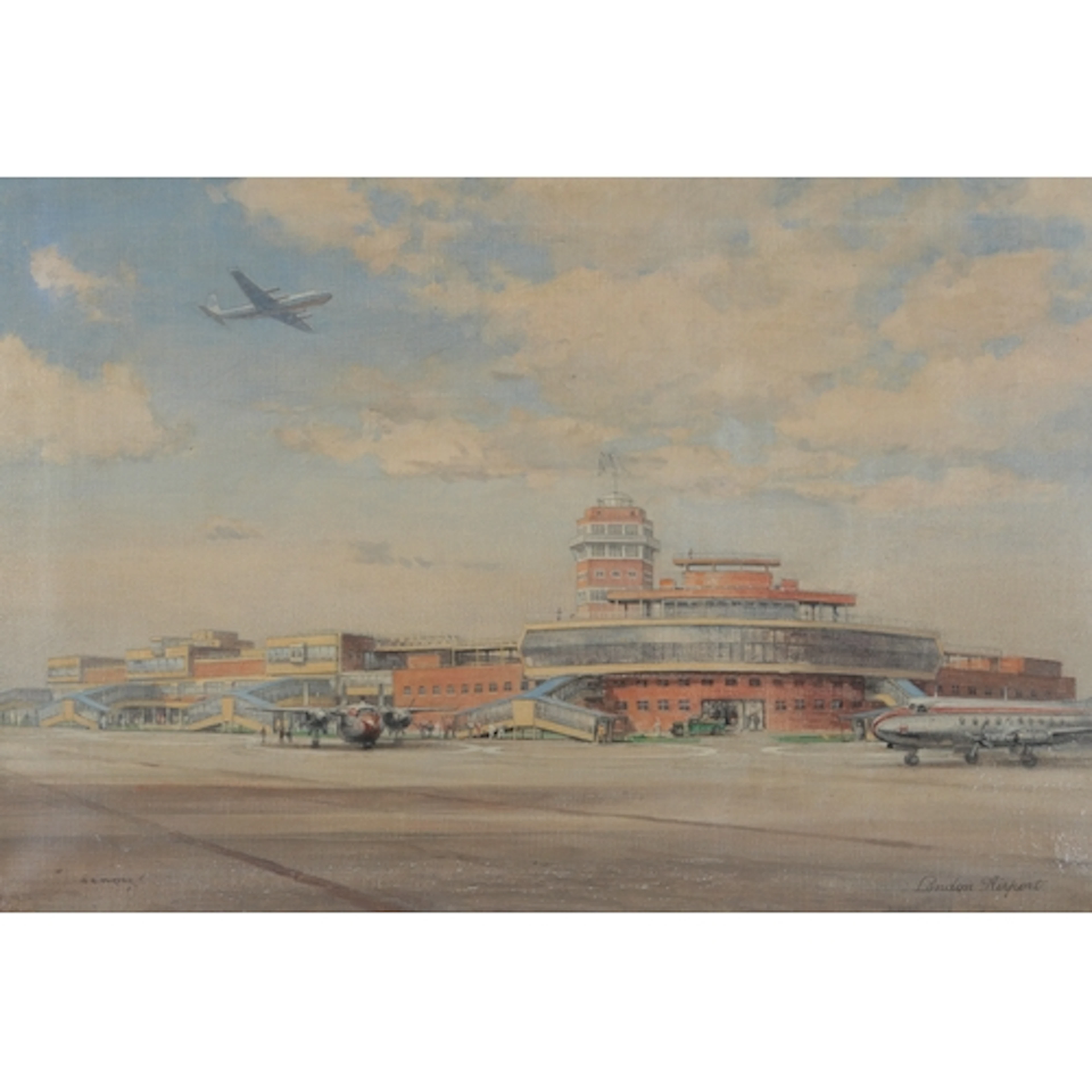 § § Charles E. Turner ((1883-1965)) 'London Airport' signed...
