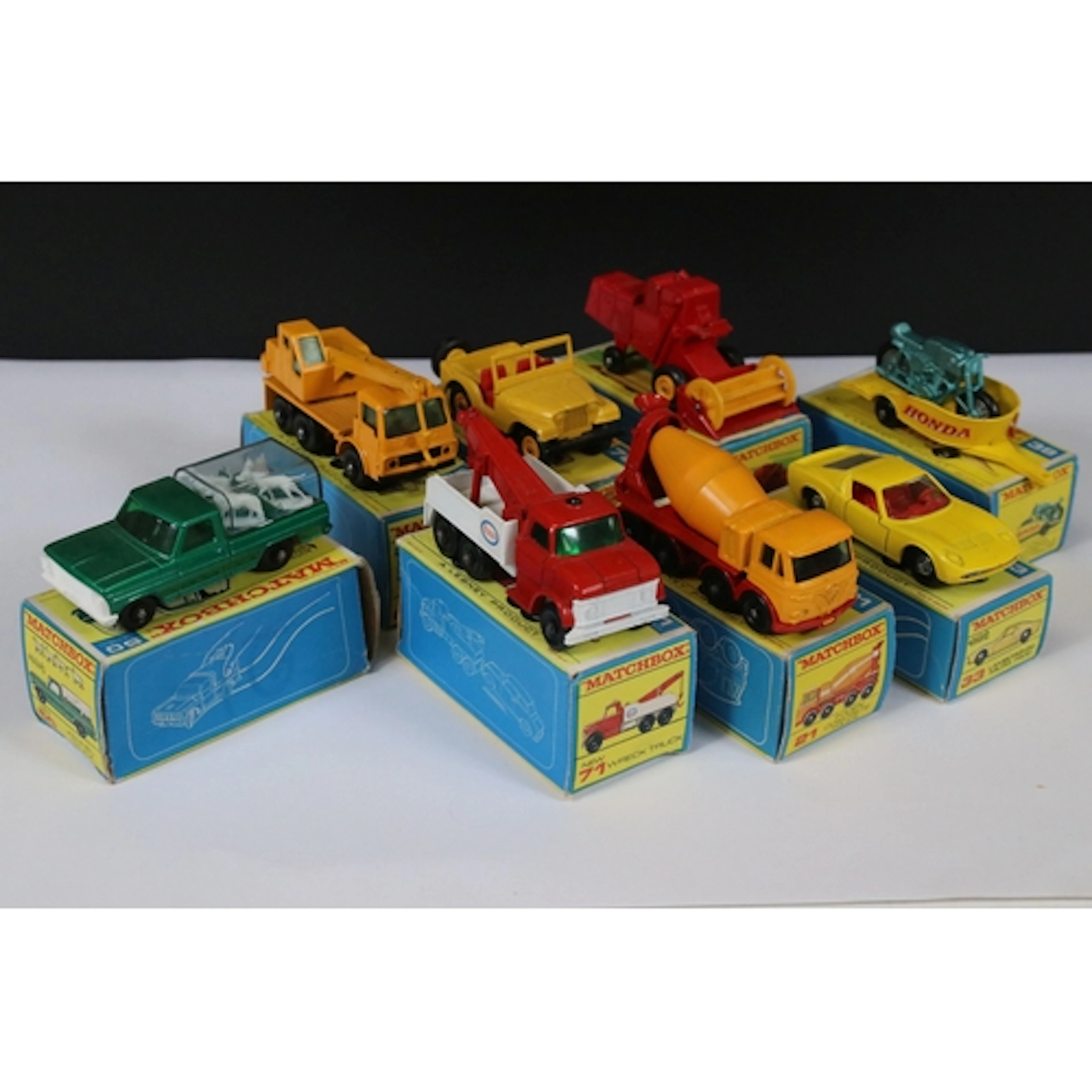 Seven boxed Matchbox Series diecast models to include 21 Fod...
