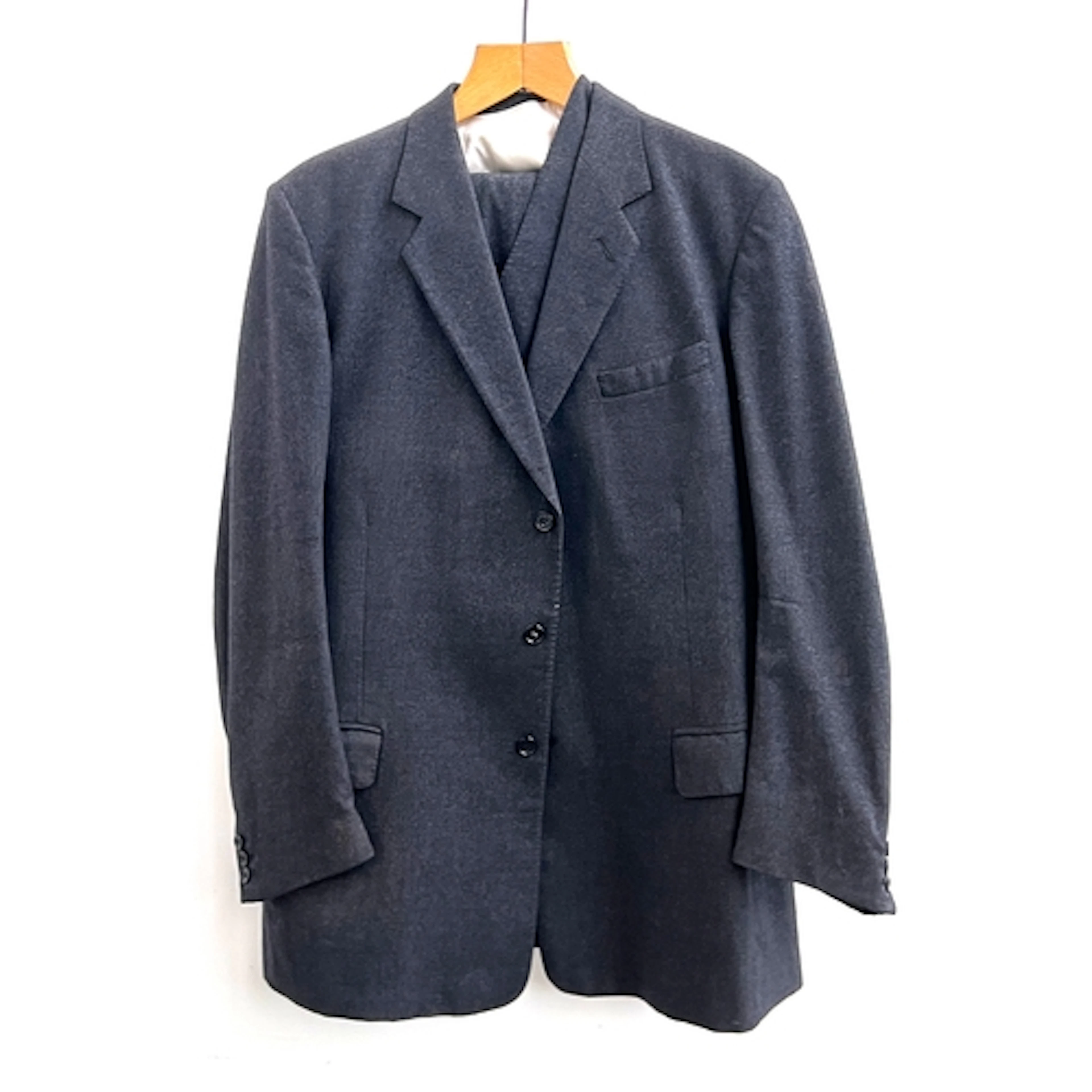 A gents three piece grey flannel suit, tailored by Redmayne ...