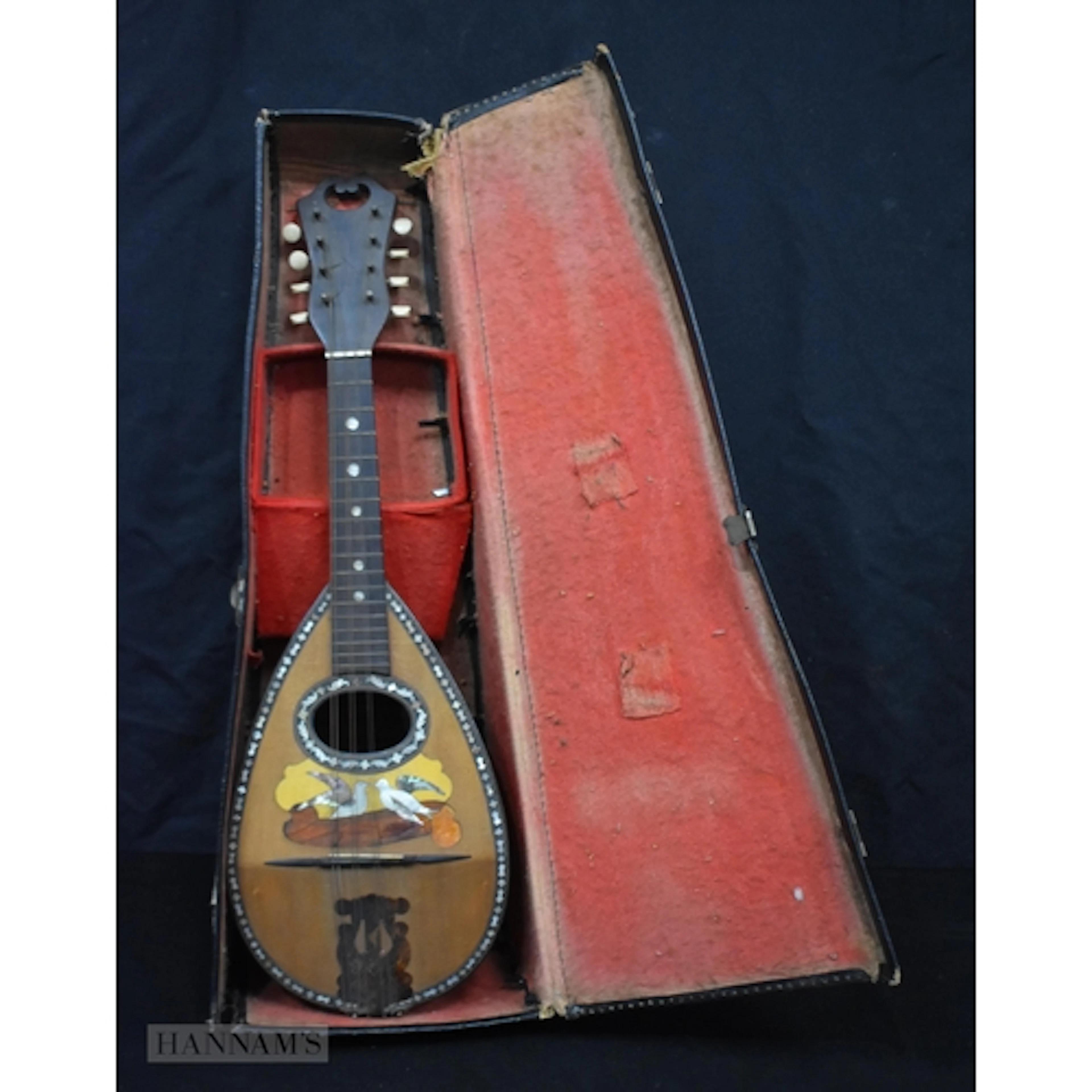 A cased Italian Mandolin by Domenico Zanoni of Naples with l...