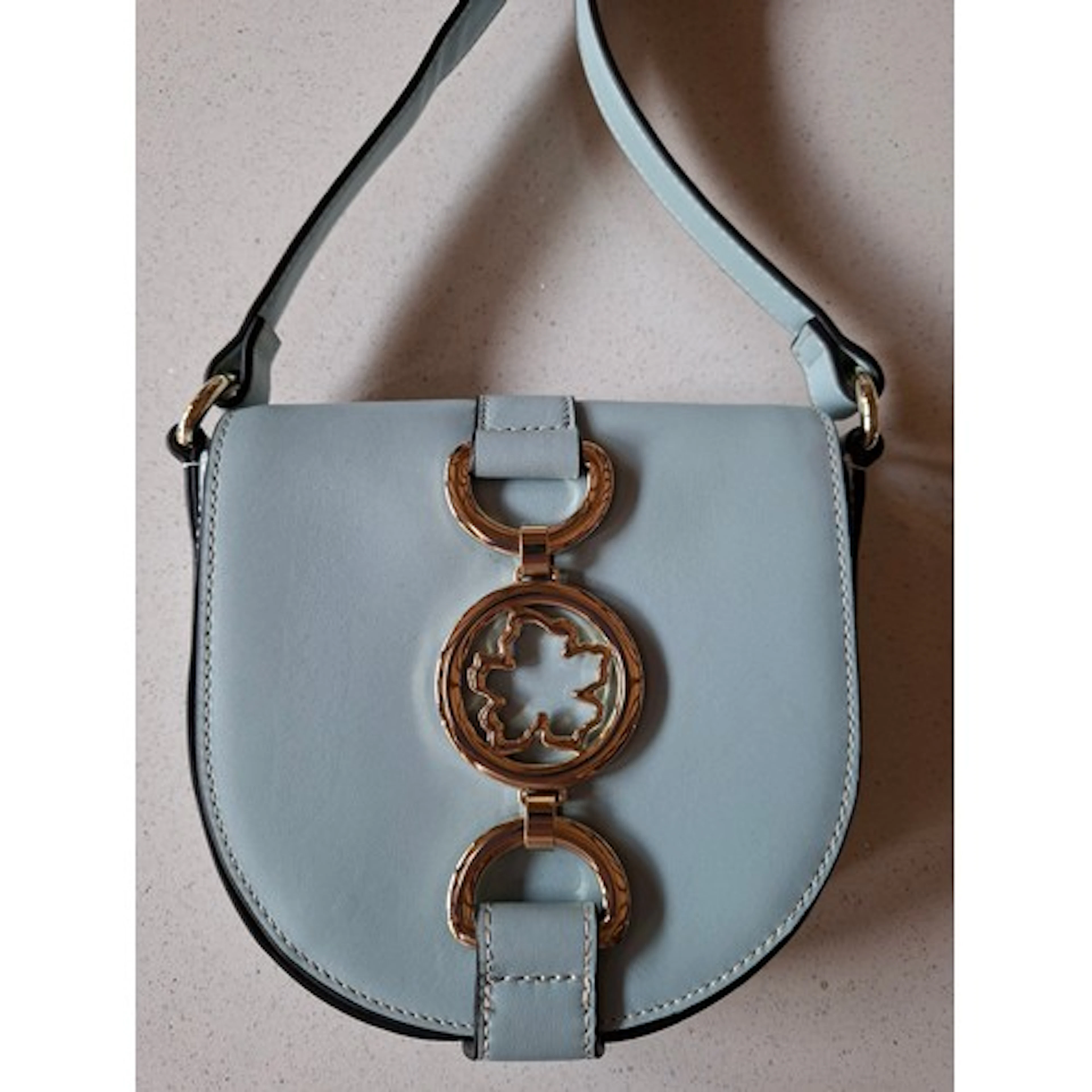 Ted Baker- A Kensina pale blue leather crossbody bag having ...