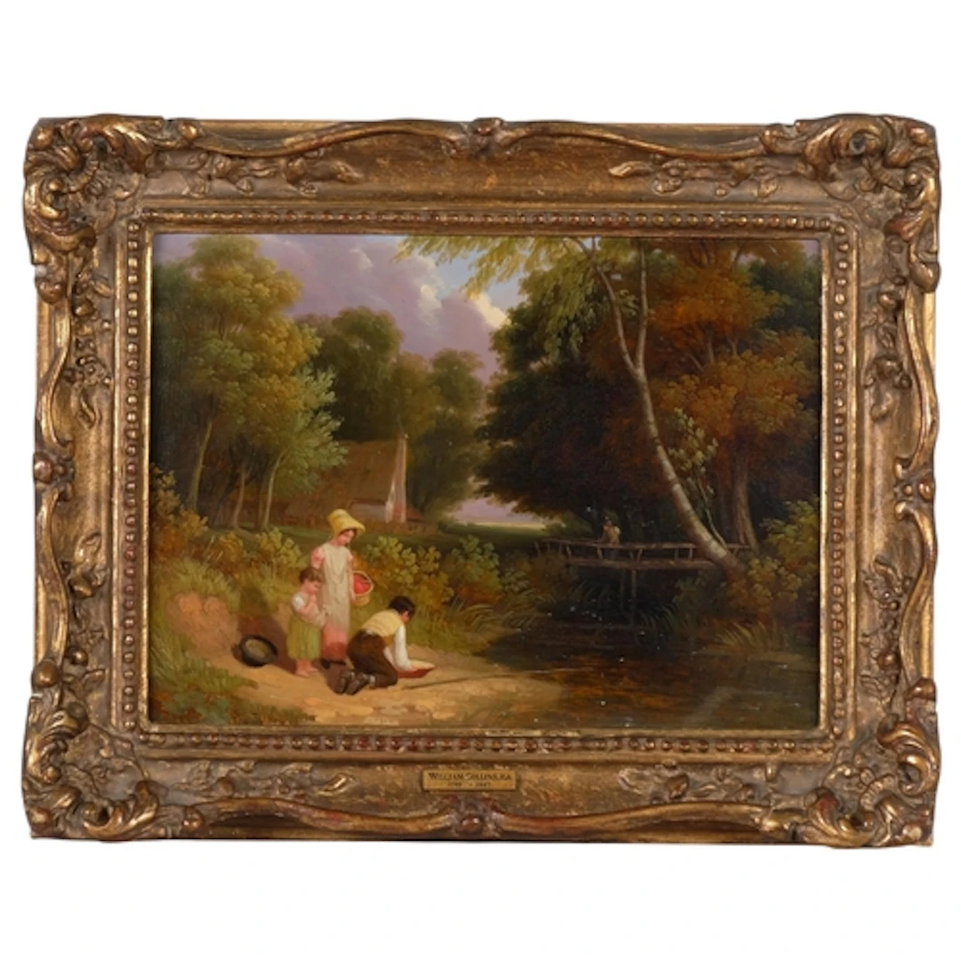 William Collins (1788-1847), oil on panel, woodland river sc...