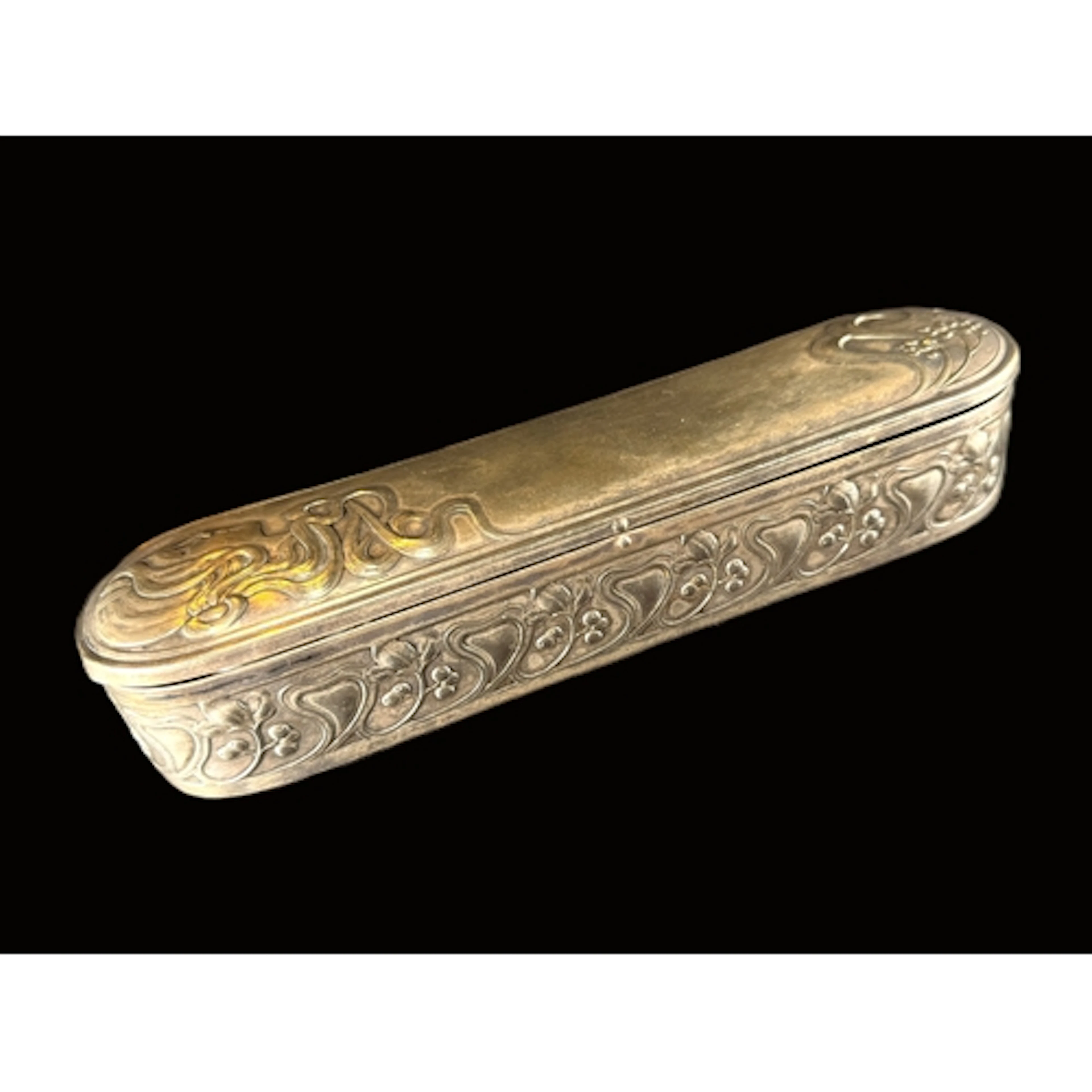 A WMF Art Nouveau fold away white metal spirit curling tong ...