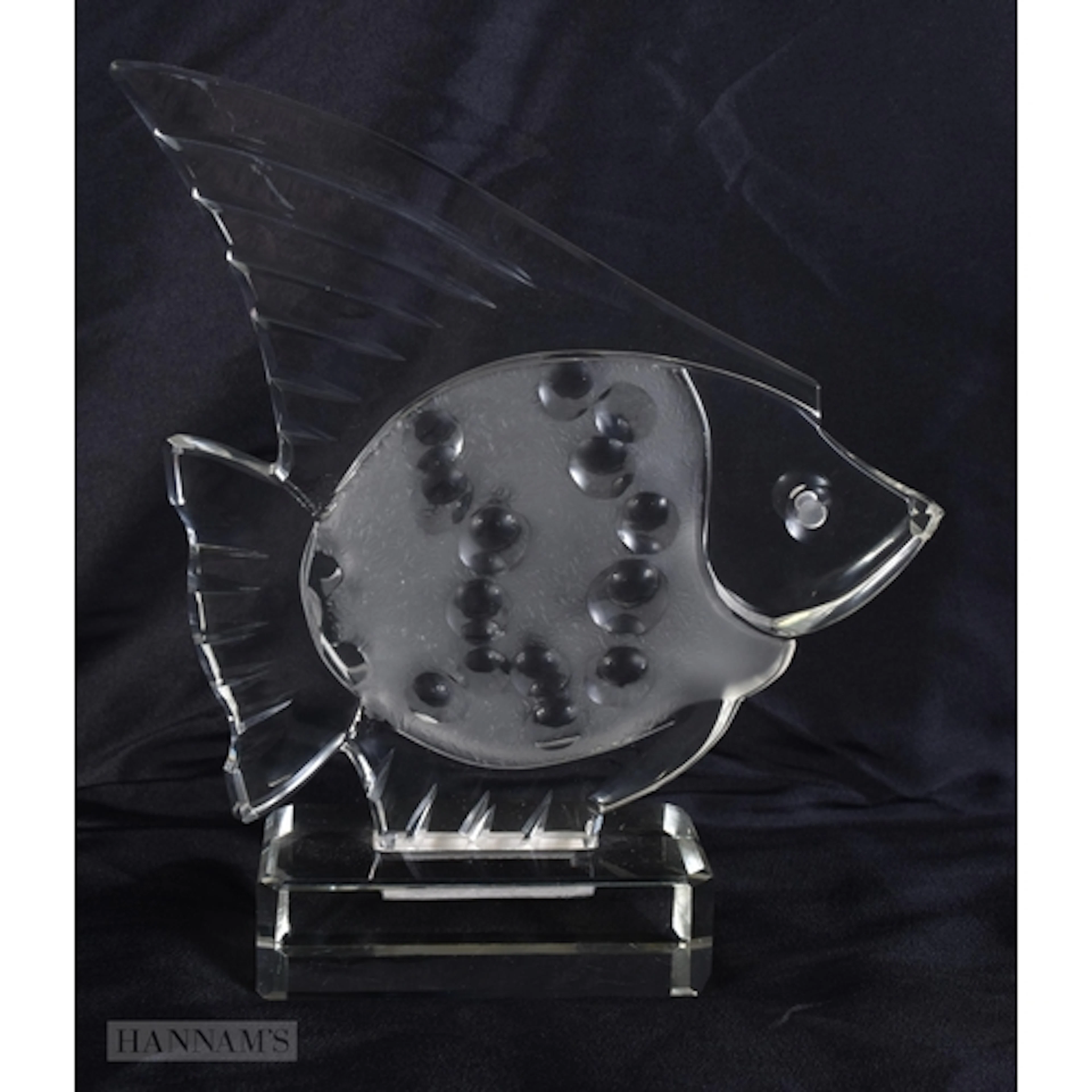 AN ART DECO CURT SCHLEVOGT GLASS STYLISH ANGEL FISH. 18 cm x...