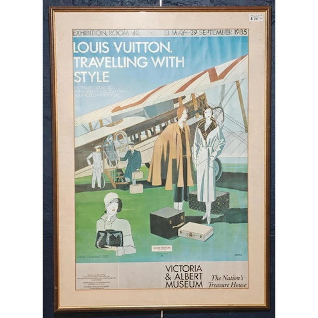 Framed Victorian Albert advertising poster 'Louis Vuitton Tr...