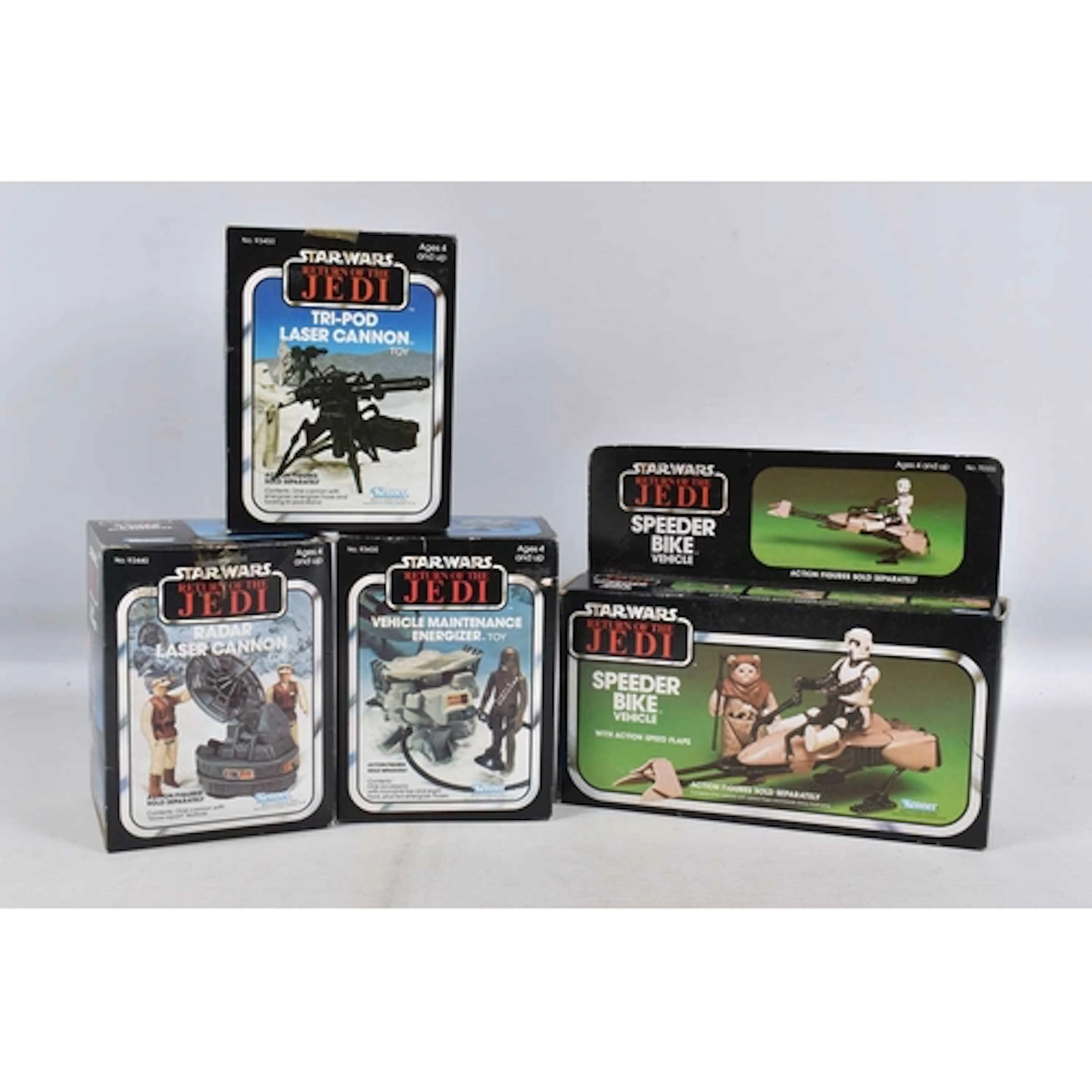 FOUR BOXED VINTAGE STAR WARS RETURN OF THE JEDI MODELS AND V...