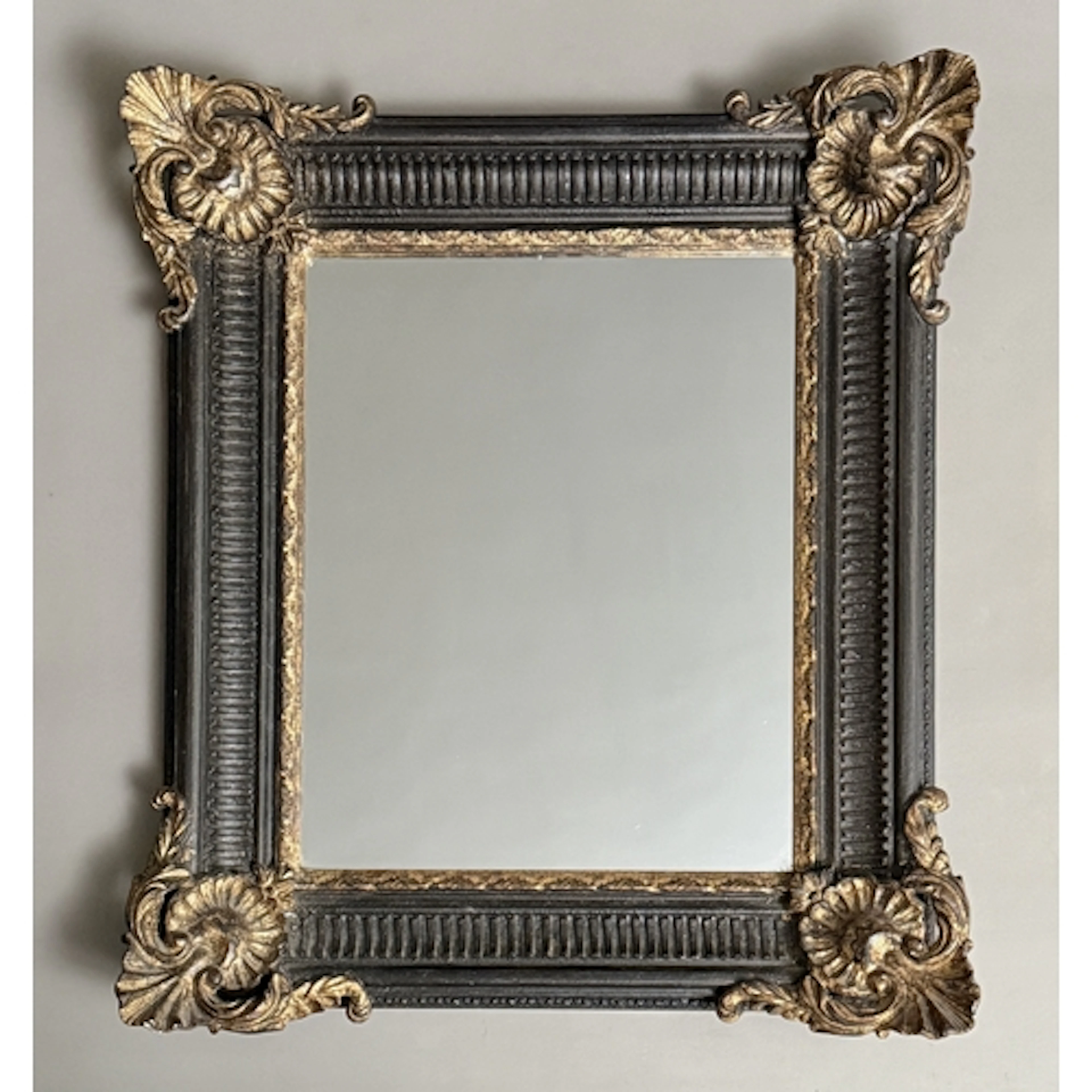 A black and gilt painted moulded mirror by Libra - modern, t...