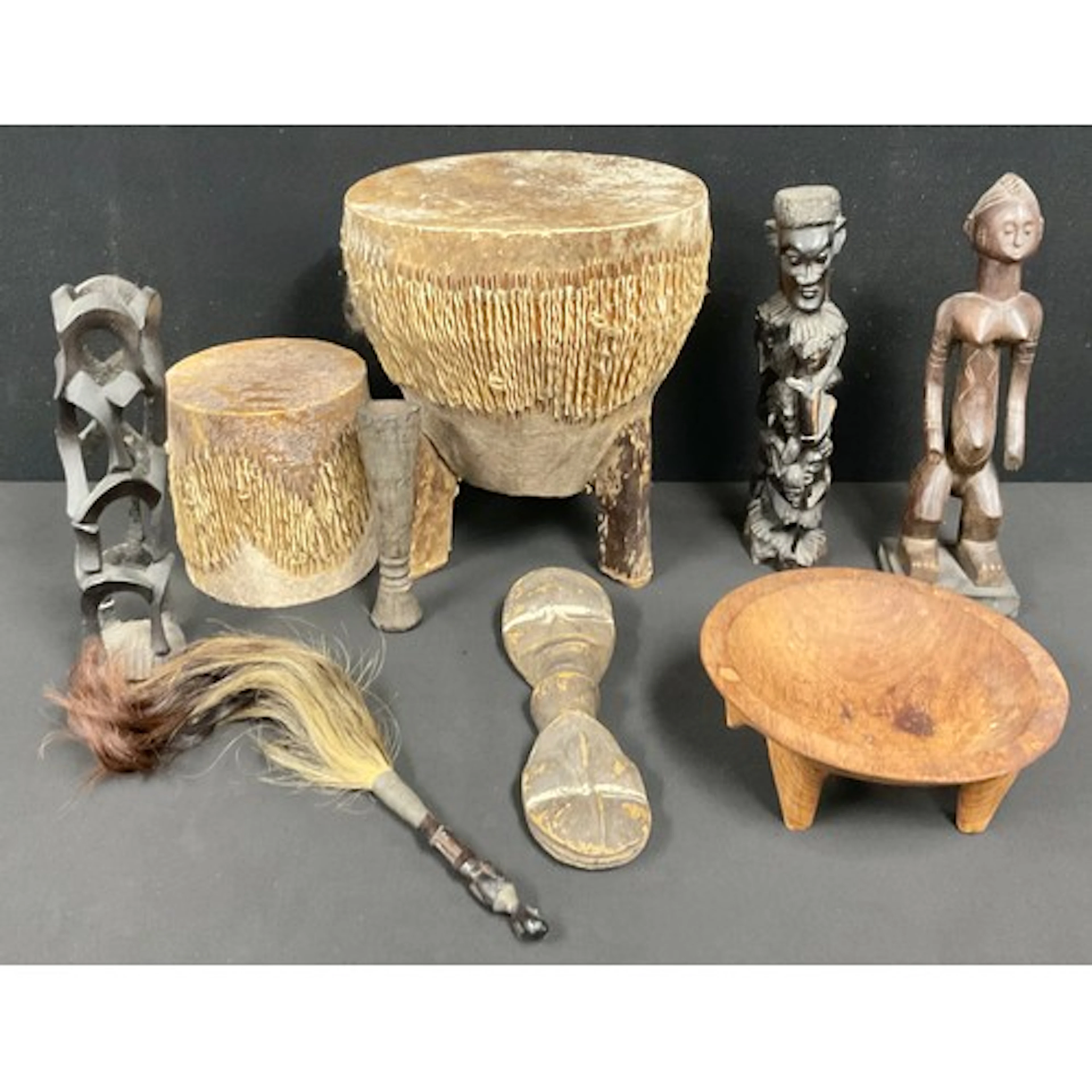 Tribal Art - a carved hardwood maternity figure, probably Ba...