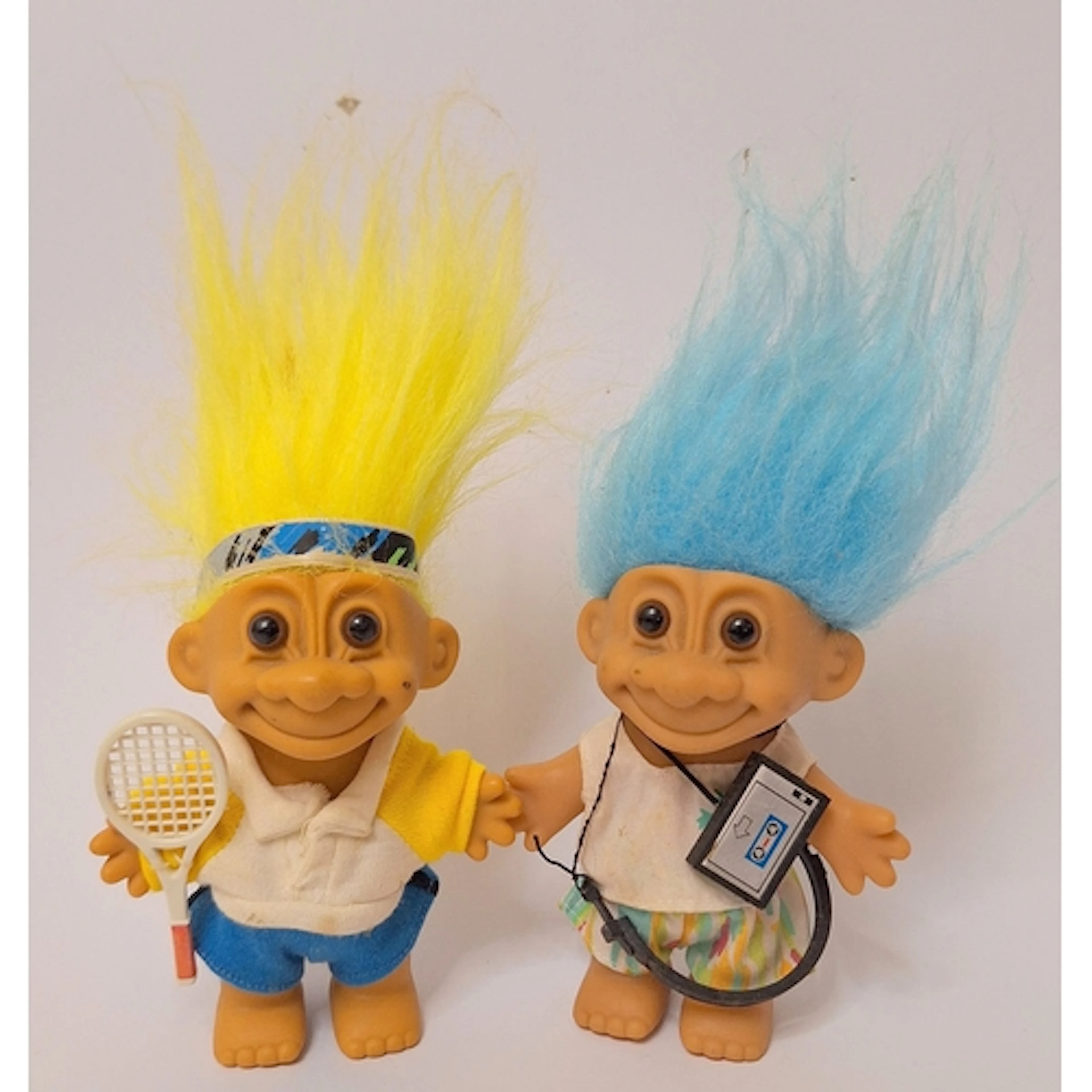 2 Russ Vintage Troll Dolls, with tennis racket & headphones ...