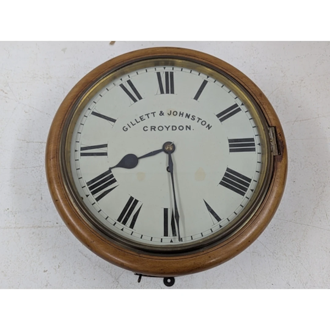 A late 19th/early 20th century 12 inch dial clock, the dial ...