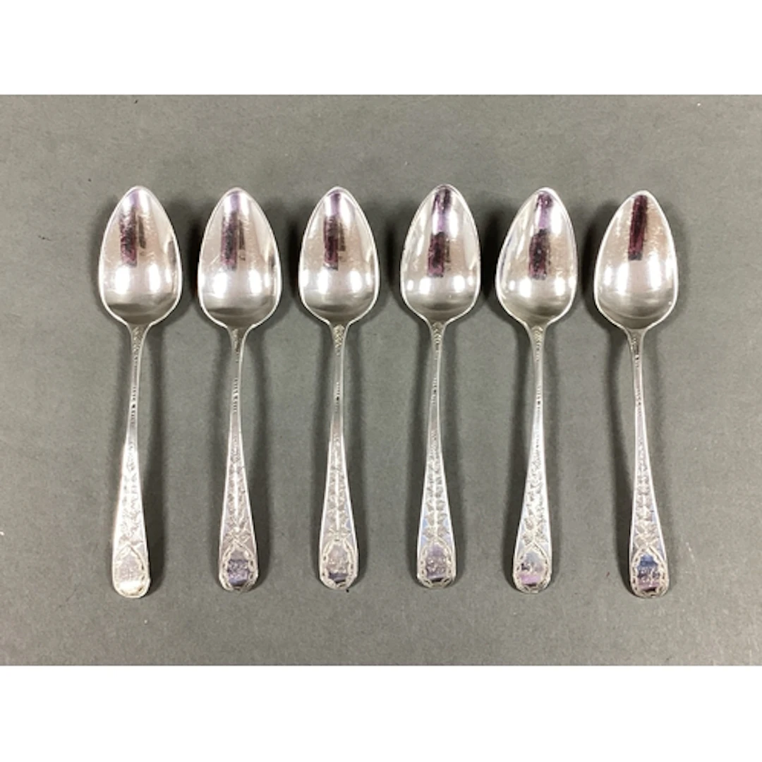 A Set of Six Hallmarked Silver Old English Pattern Teaspoons...