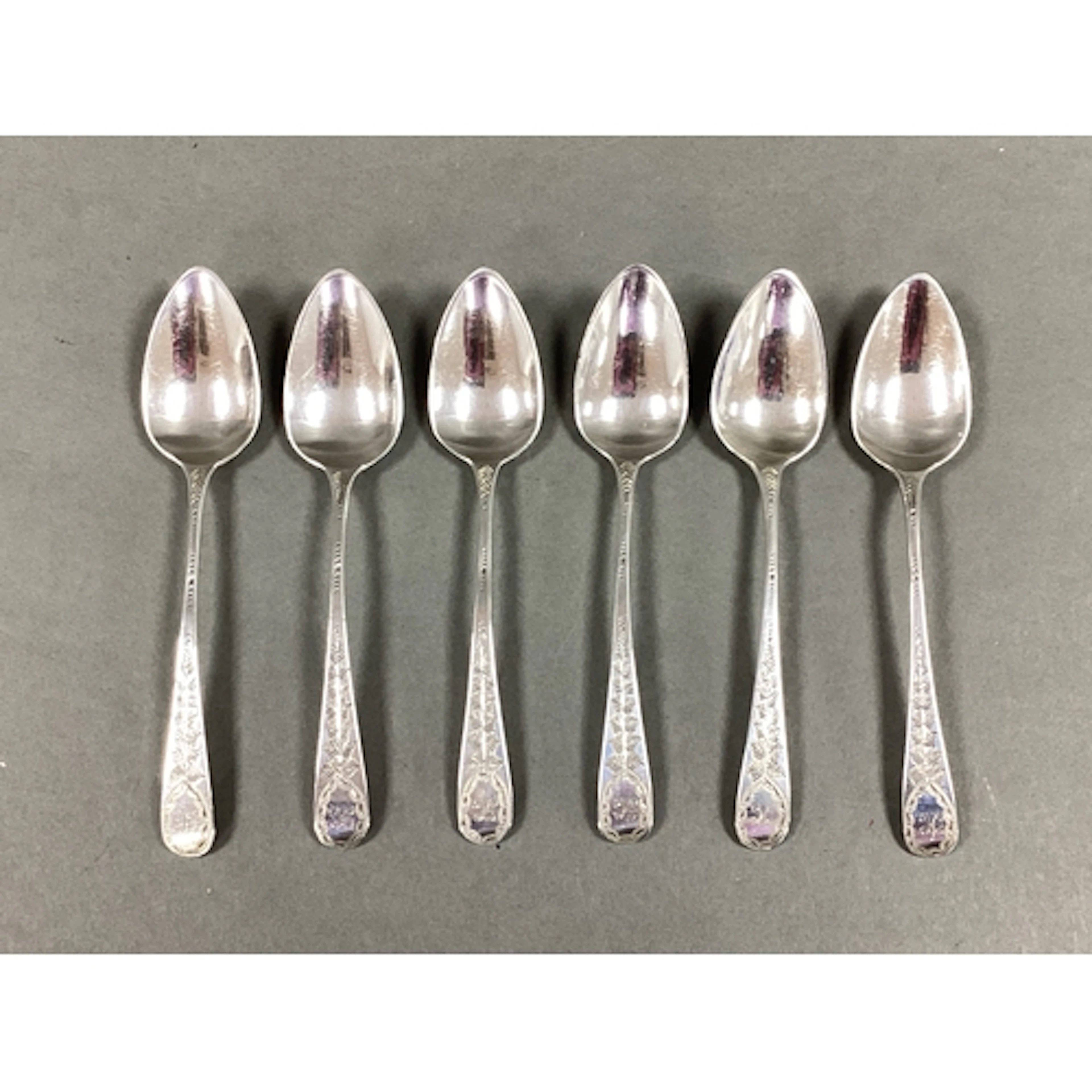 A Set of Six Hallmarked Silver Old English Pattern Teaspoons...