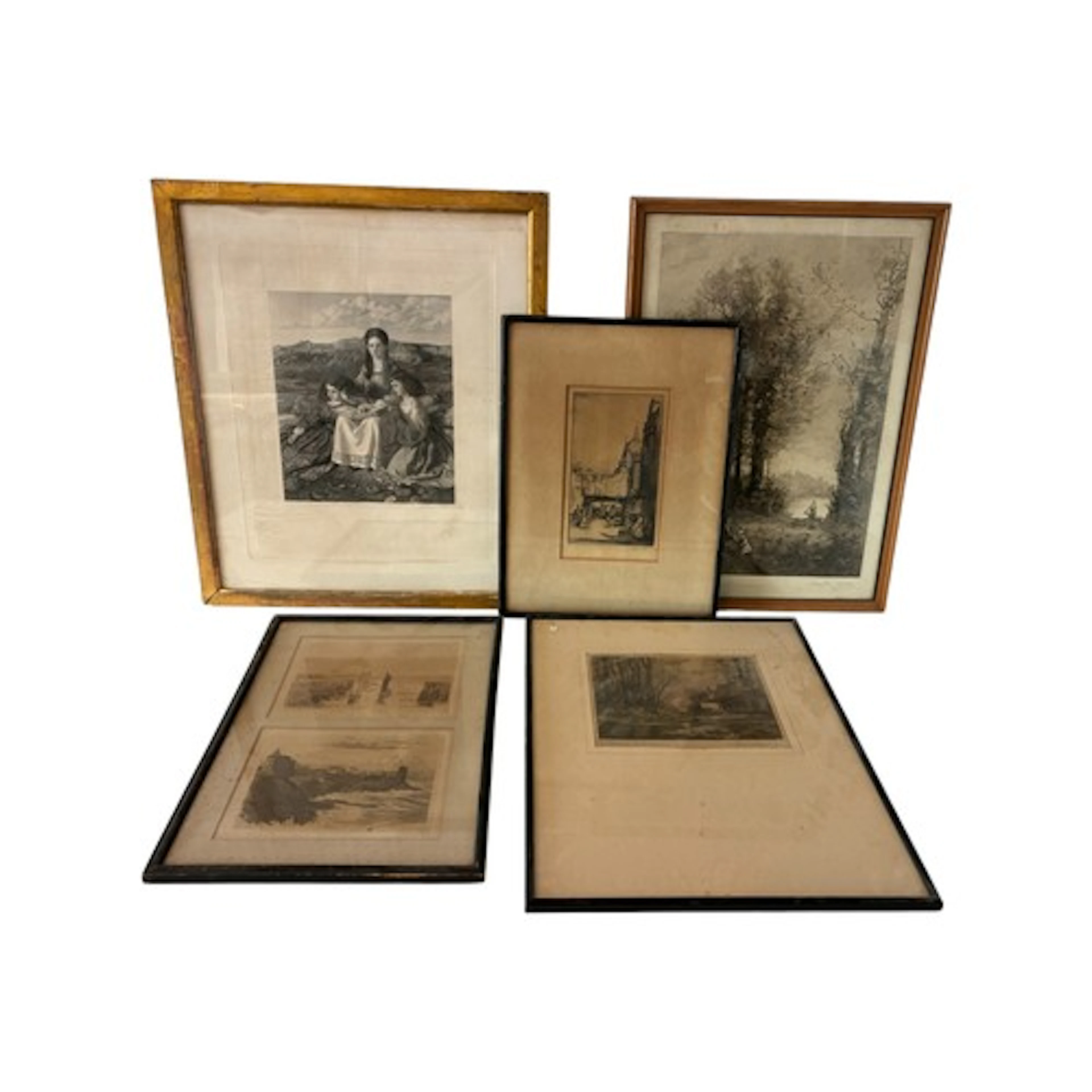 A group of eight 19th-20th century etchings and engravings, ...