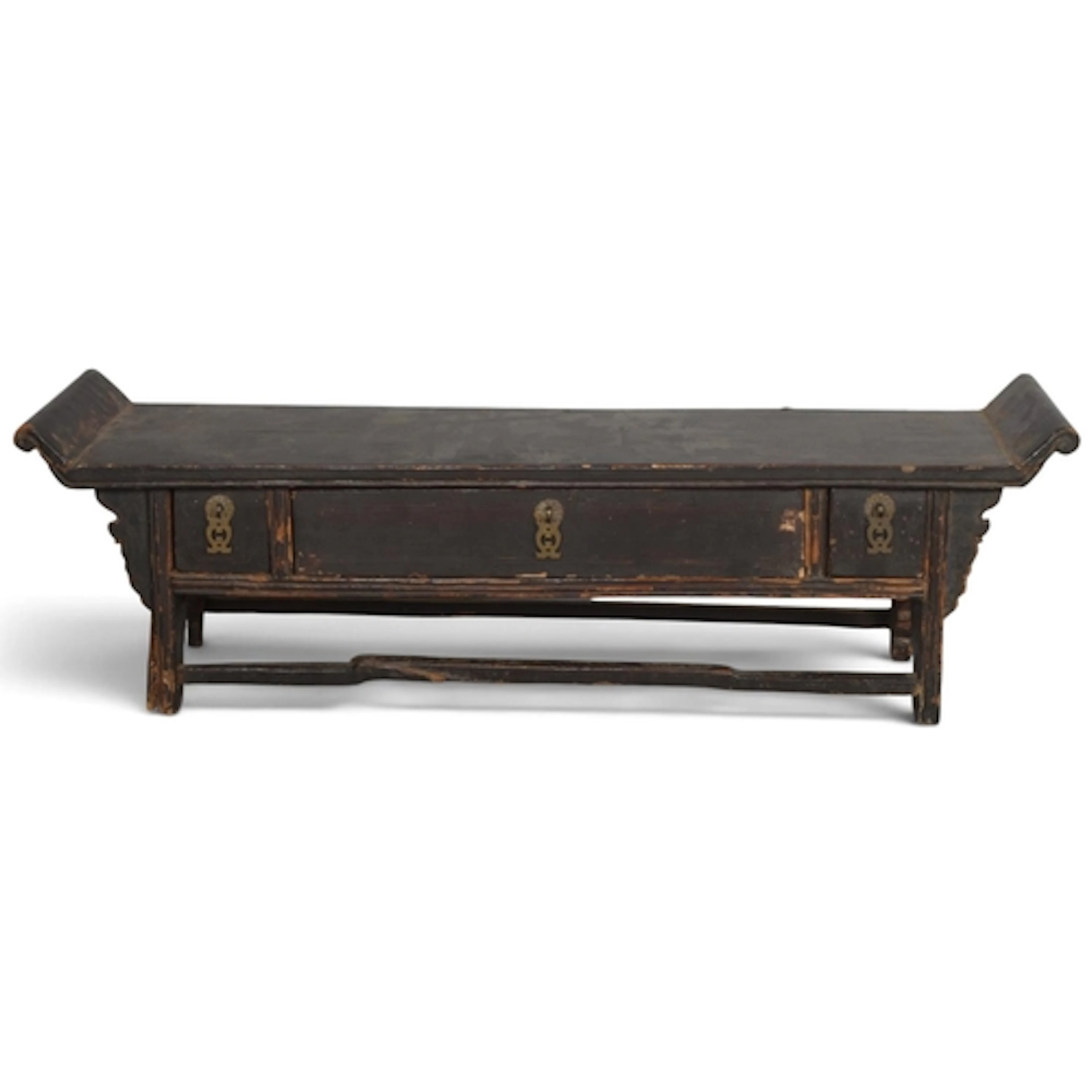 A small 19th century Chinese altar table, with 3 frieze draw...