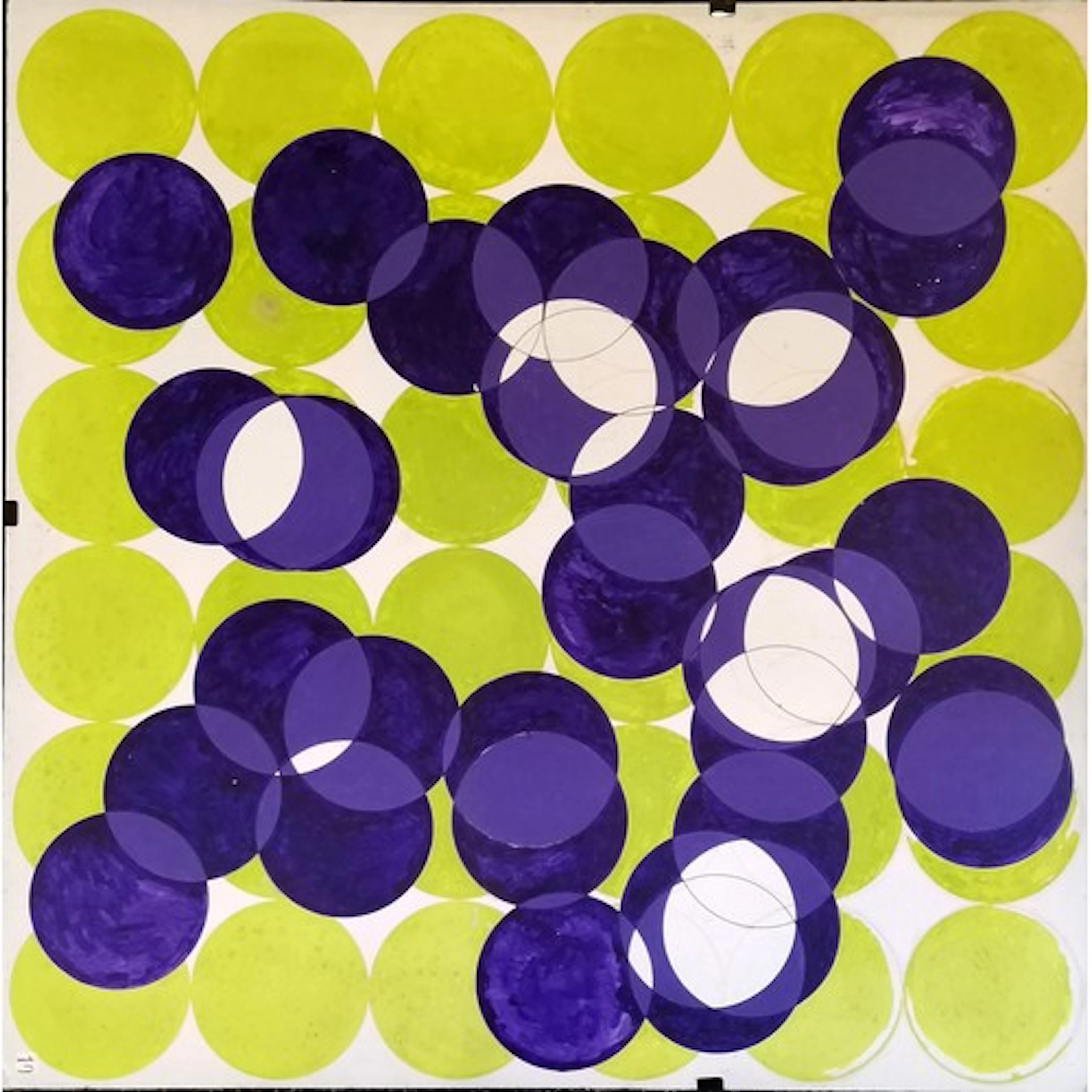 Basil Goode 1970's abstract geometric acrylic painting on ha...