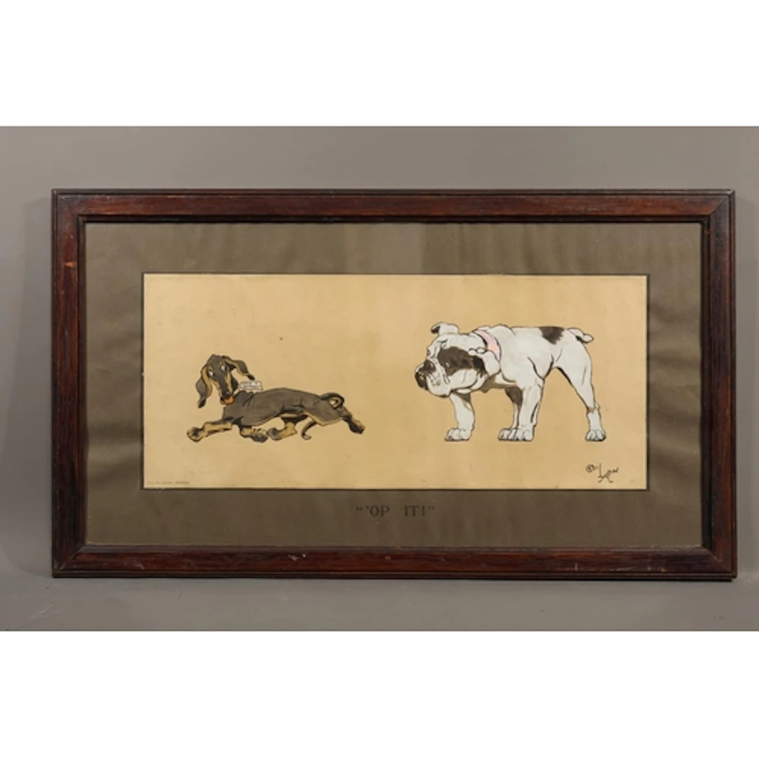 CECIL ALDIN (BRITISH, 1870-1935), Op It! print of two dogs -...