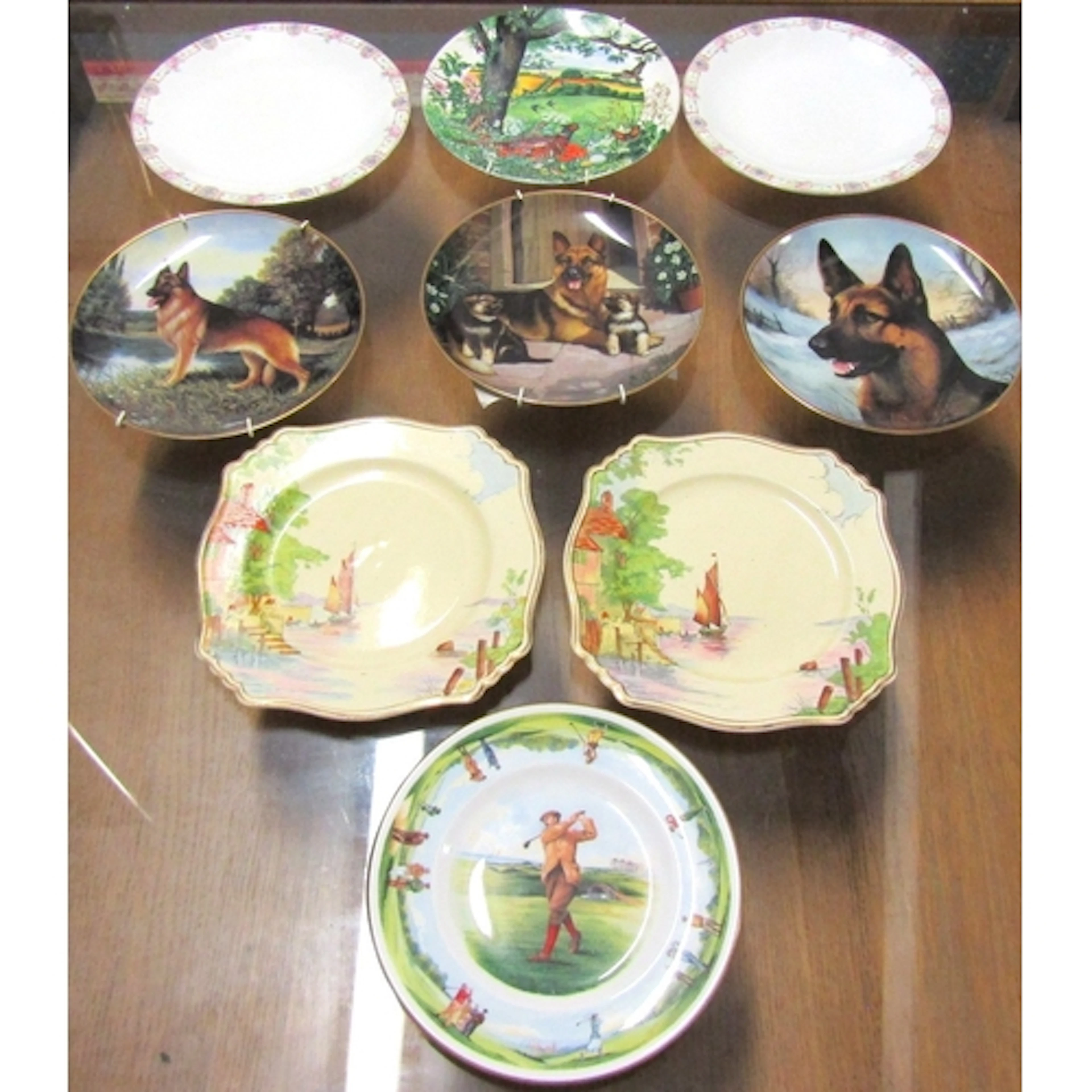 Collection of Various Collectors Chargers Canine Decorated E...